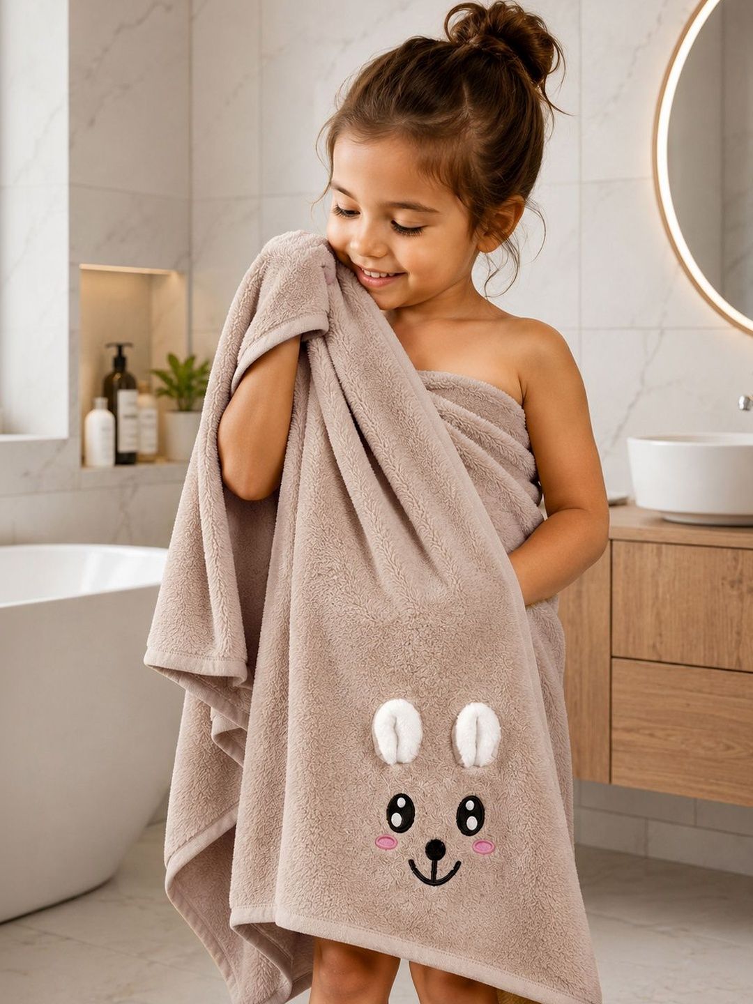 Myntra Elegant Homes Beige 1 Cotton 400 GSM Bath Towel-image-0