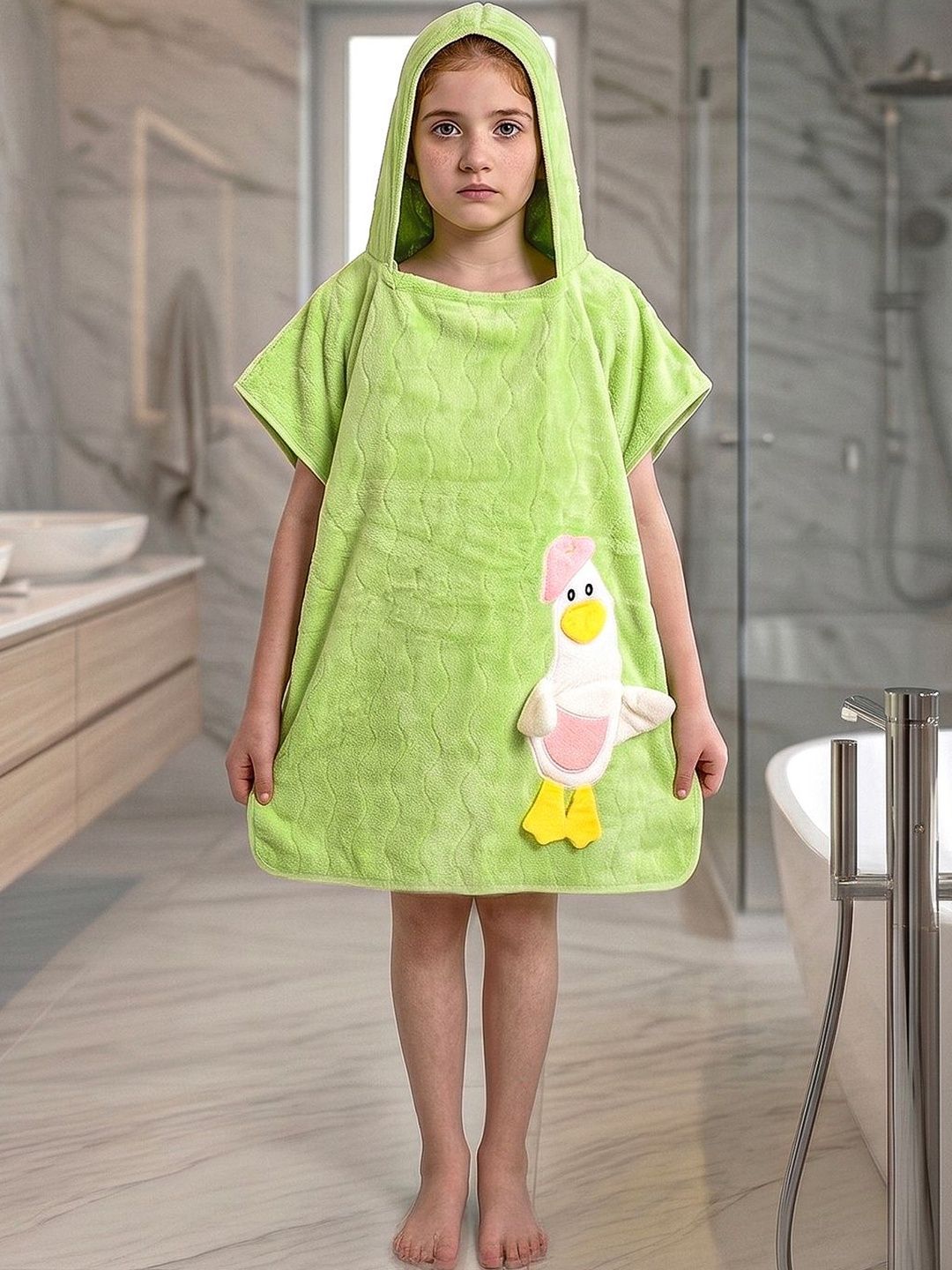 Myntra Elegant Homes Green & Yellow 1 Cotton 400 GSM Bath Towel-picture-37