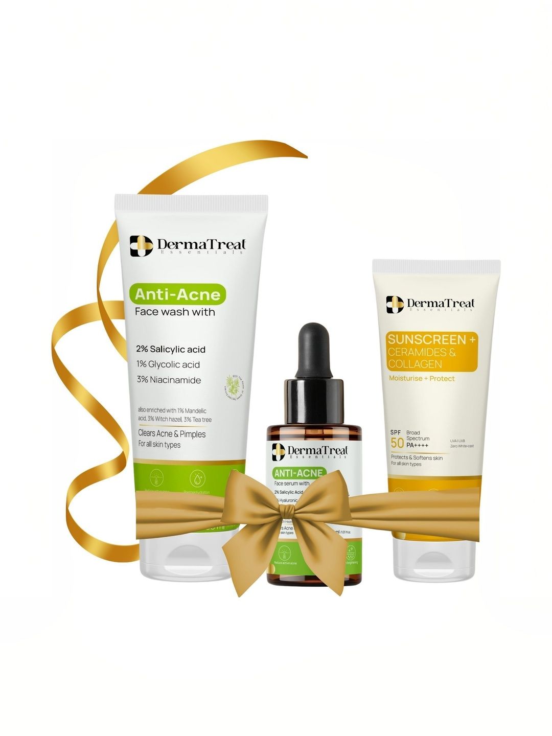 DermaTreat Essentials Set Of 3 Anti-Acne Face Serum & SPF 50 Sunscreen With Face Wash-image-19