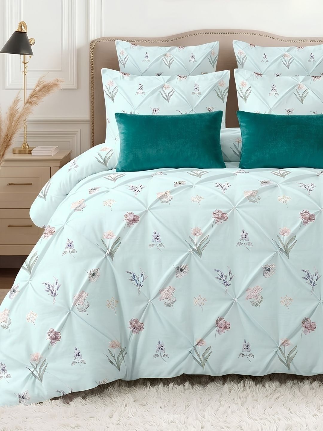 THE WHITE MOSS Blue Floral AC Room 150 GSM Comforter-image-20