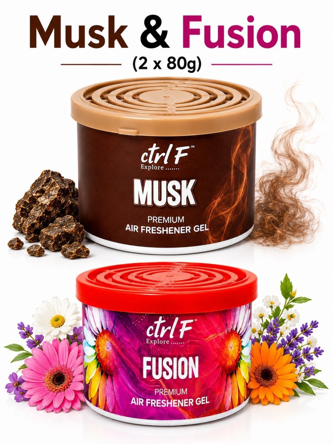 ctrl F 2-Pcs Musk & Fusion Gel Car Freshener-picture-58
