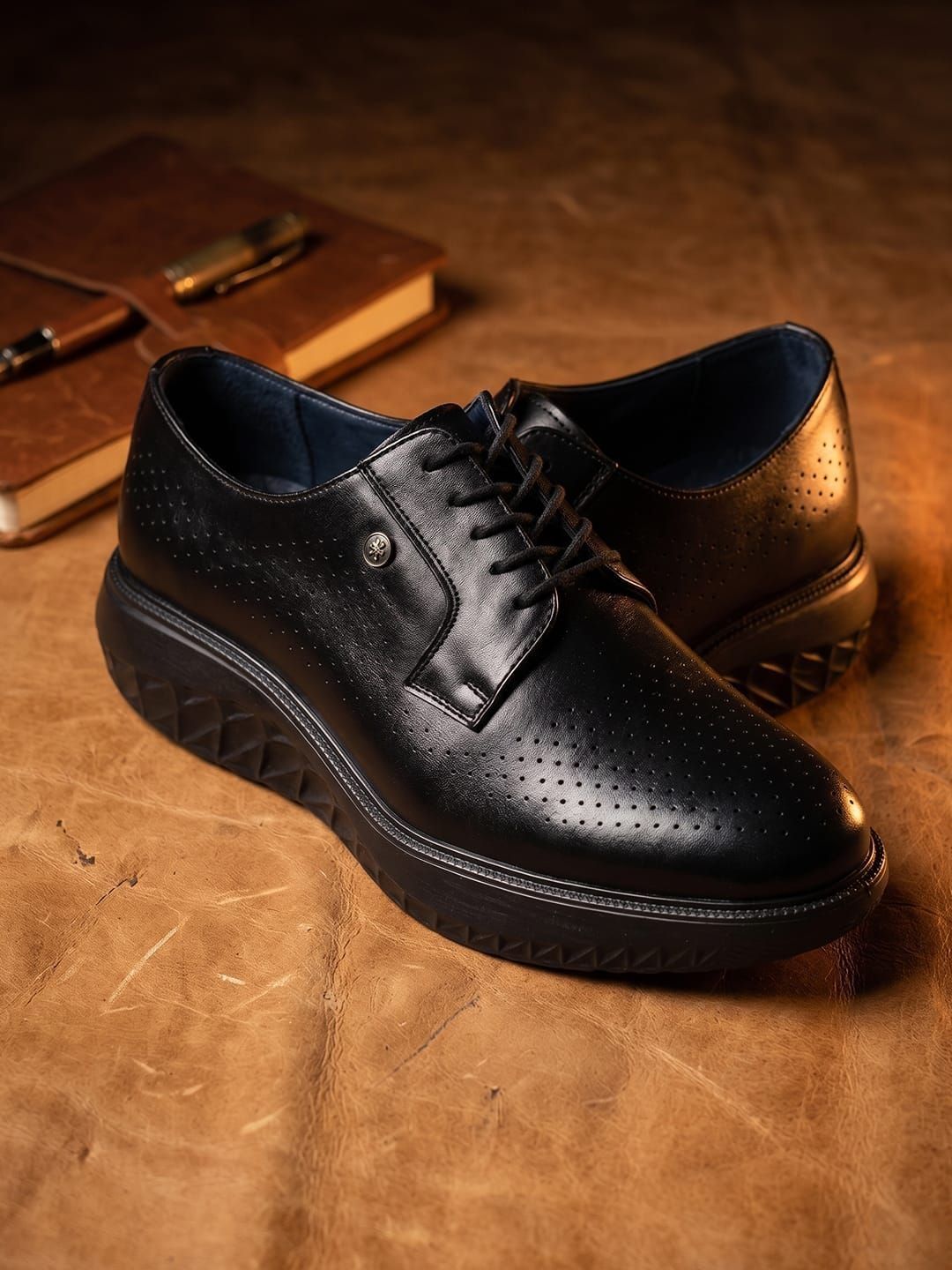 House of Pataudi Men Round Toe Lace-Ups Derbys Formal Shoes-picture-36