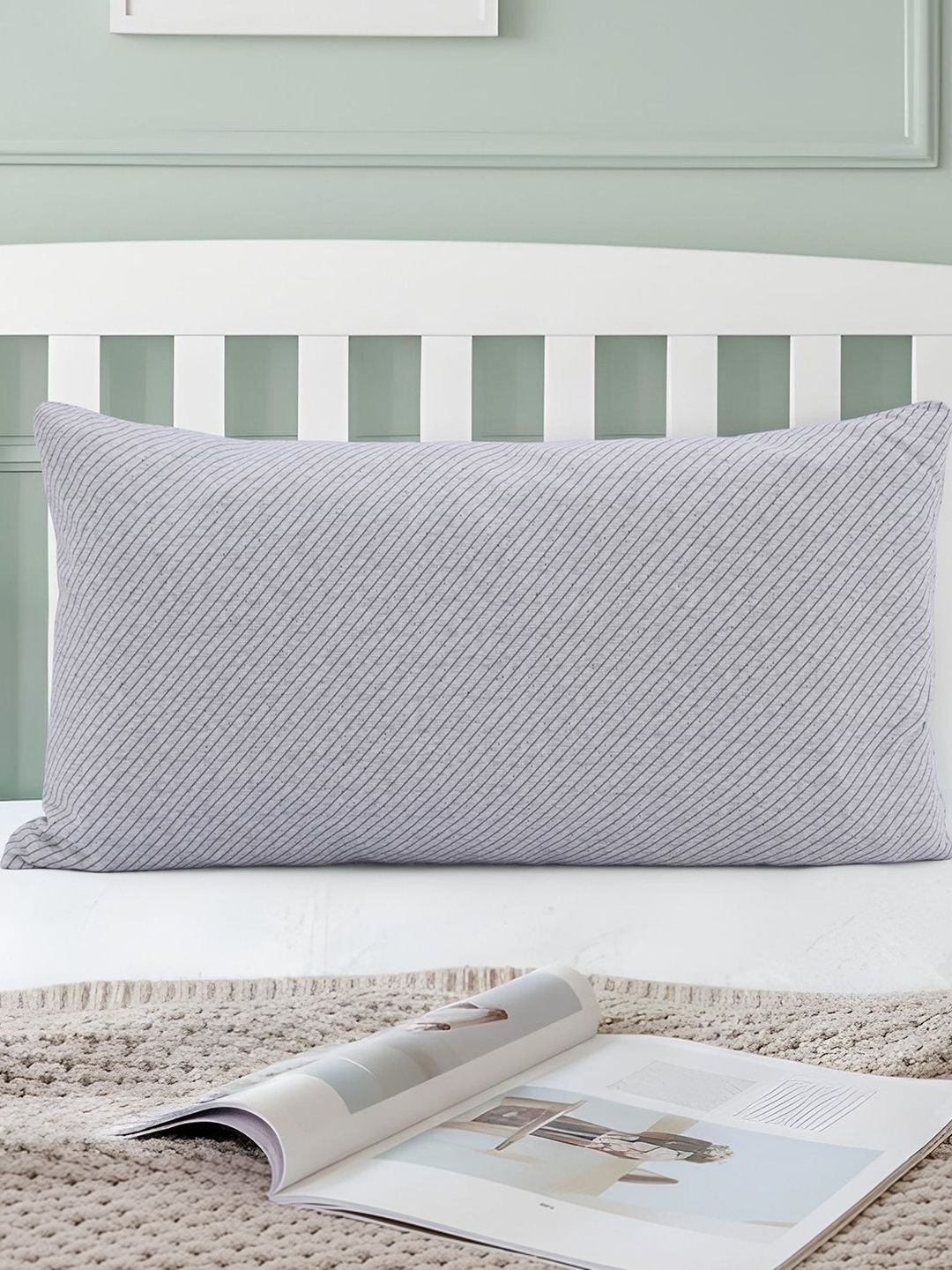 wakefit Grey Fibre Filled Cotton Sleep Pillow-picture-33