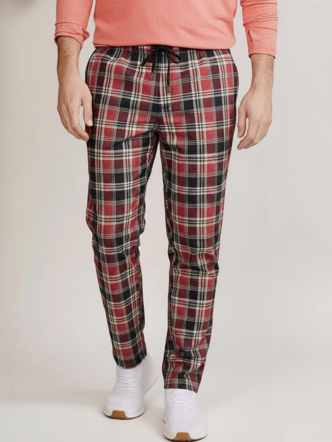 Ladies Haat Checked Cotton Mid Rise Straight-Leg Lounge Pant-picture-48