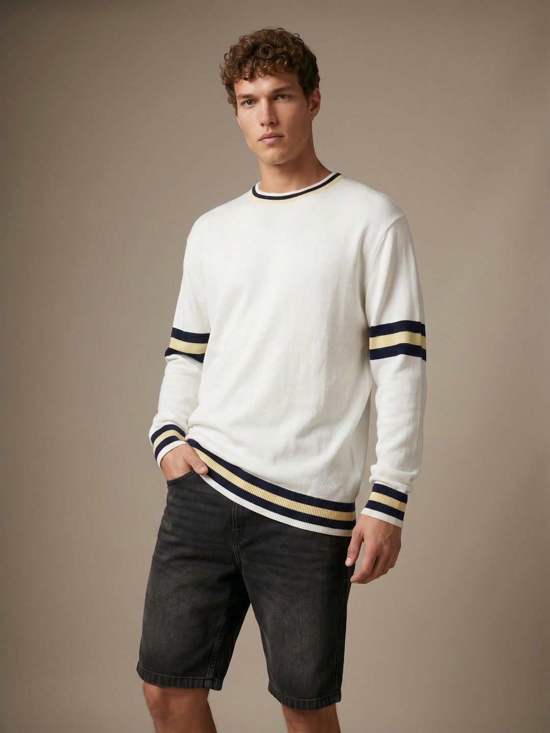 glitchez Striped Relaxed Fit Sweaters-picture-36