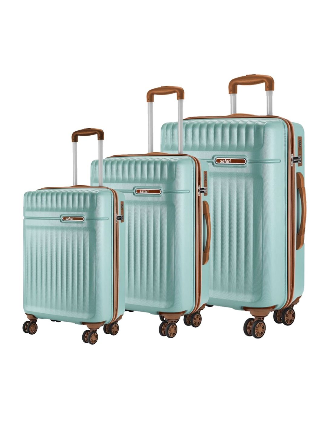 Safari Runner Set Of 3 Textured Trolley Bags-image-34