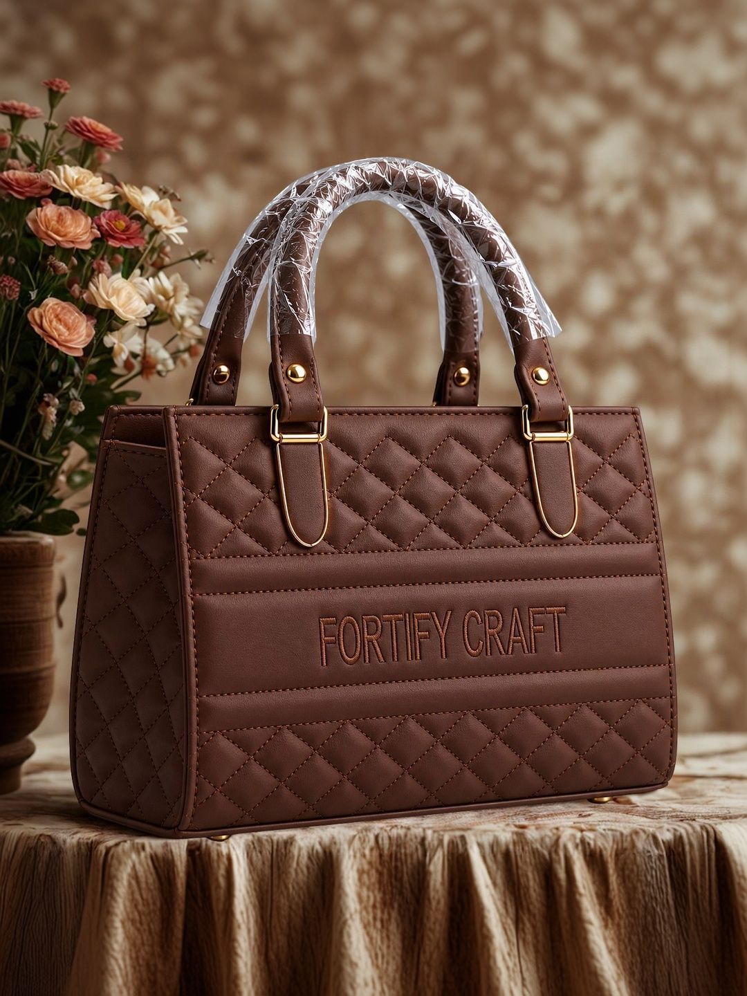 FORTIFY CRAFT PU Structured Handheld Bag with Quilted-picture-23