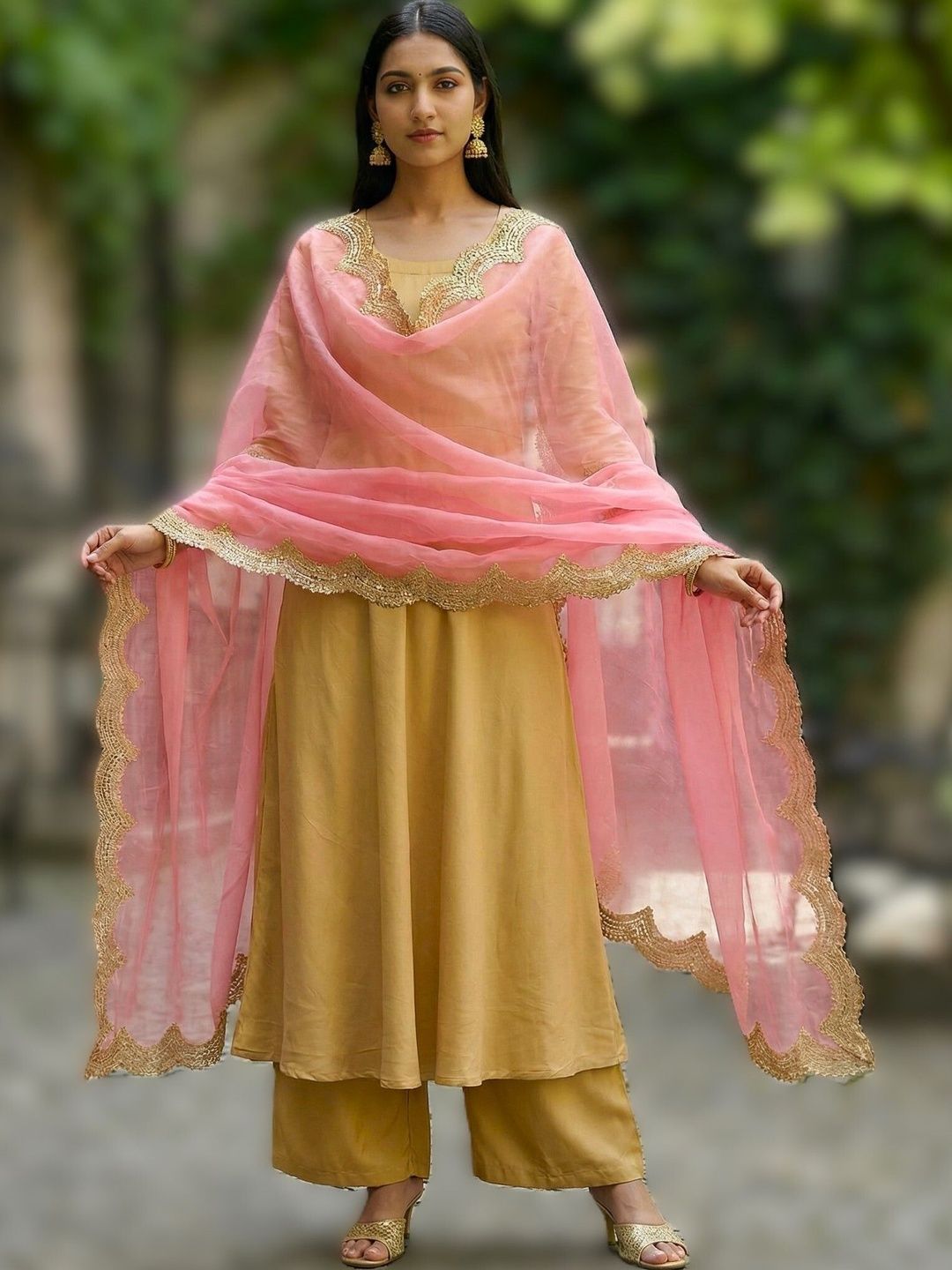 KAHIRAA WHOLETEX Organza Dupatta with Sequinned-picture-38