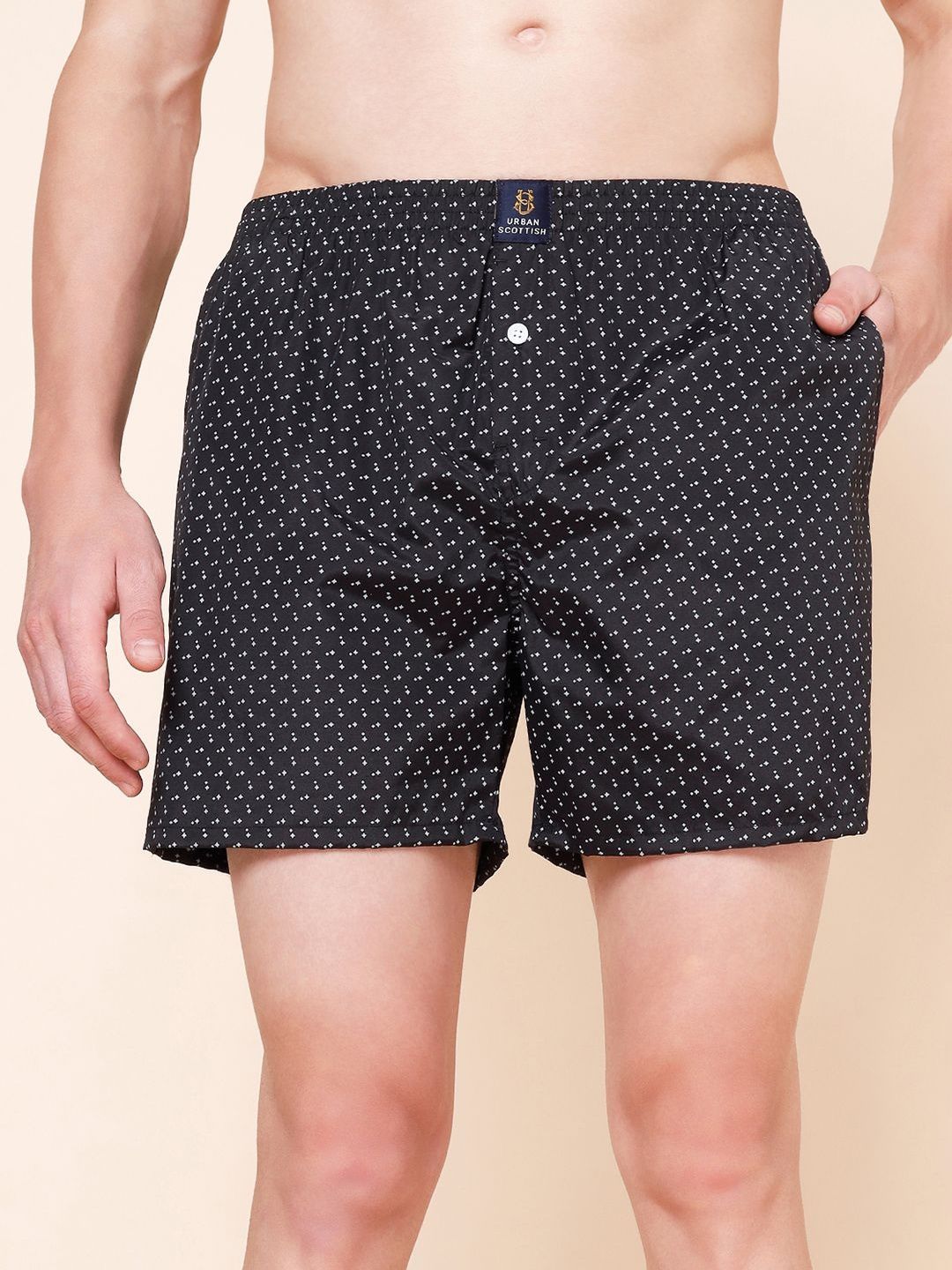 URBAN SCOTTISH Pack Of 2 Printed Pure Cotton Boxers With Side Pockets-picture-19