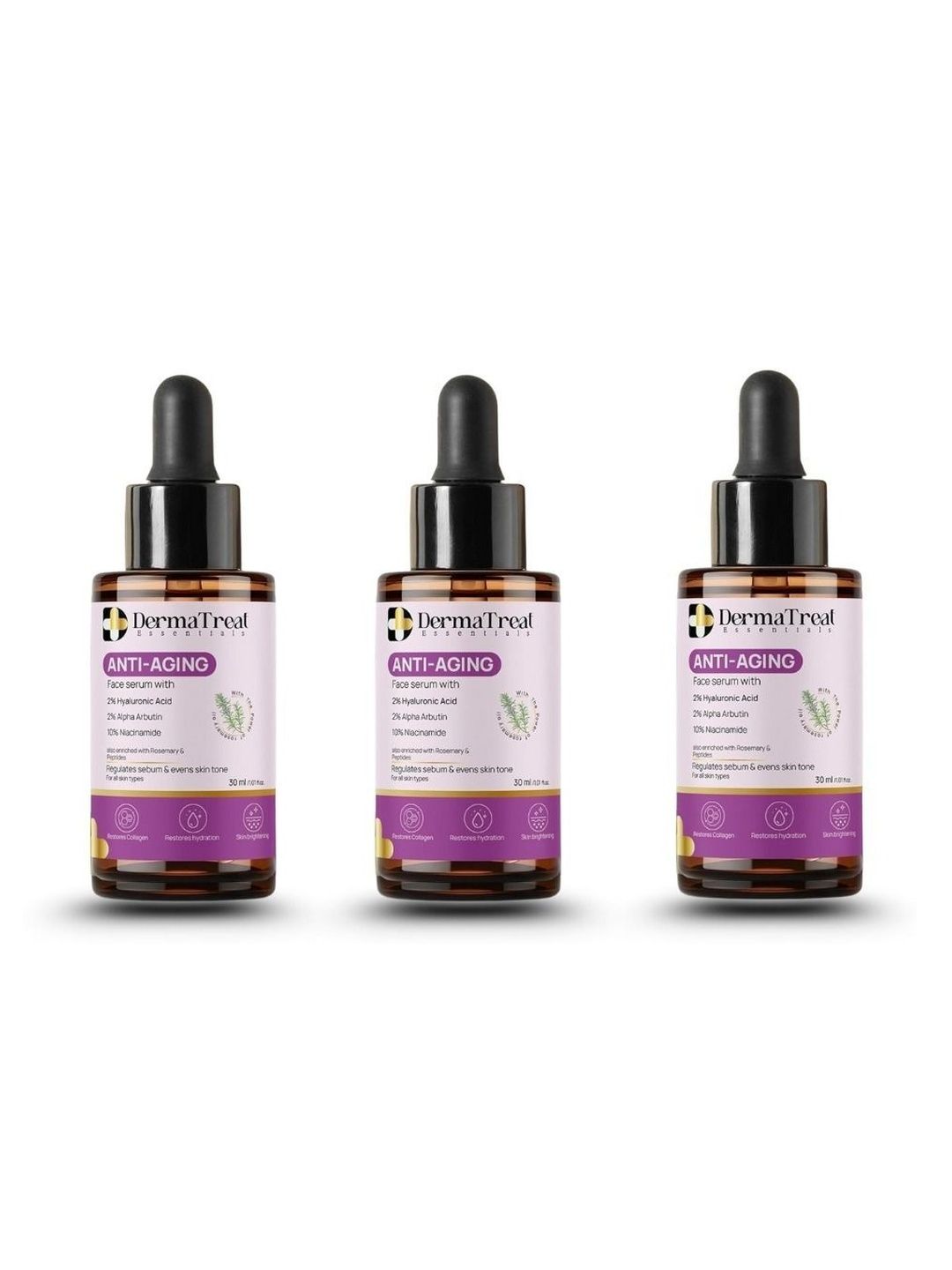 DermaTreat Essentials Set Of 3 Anti Aging Serum With Niacinamide - 30 ml Each-image-17