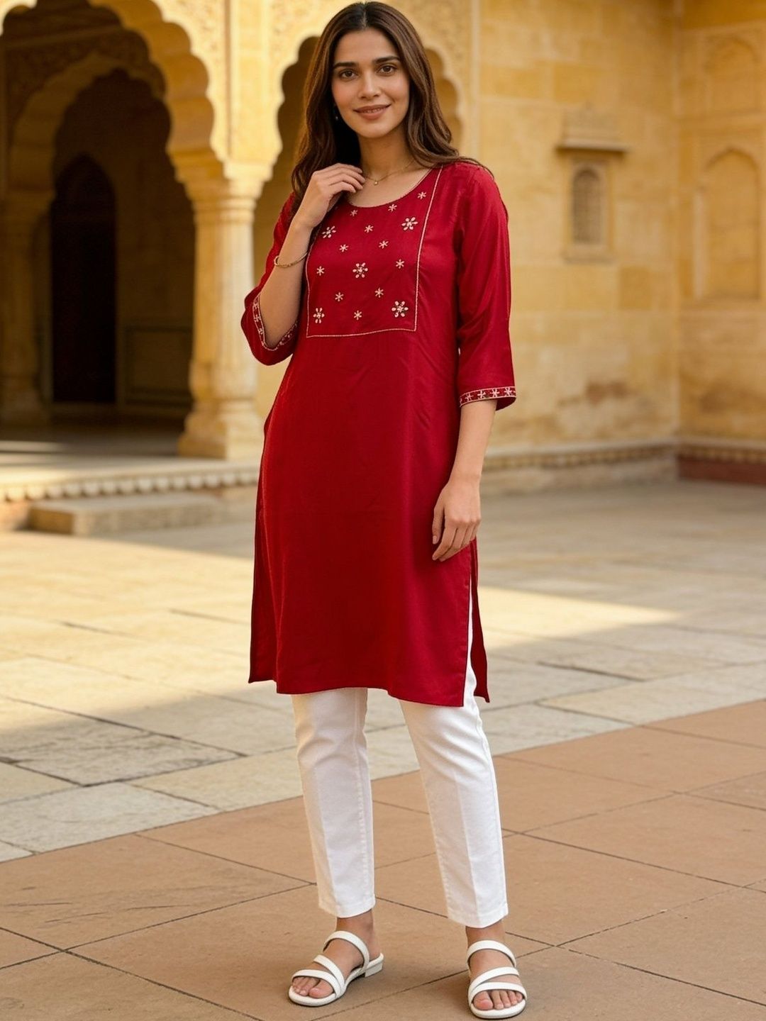 Rangita Women Embroidered Thread Work Kurta-picture-15