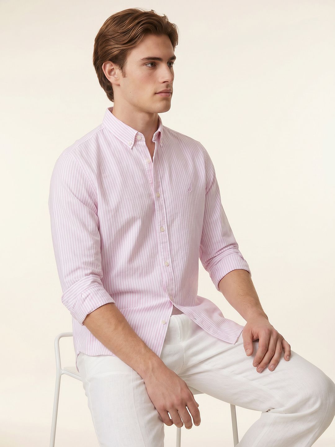 Nautica Vertical Striped Pure Cotton Casual Shirt-picture-22