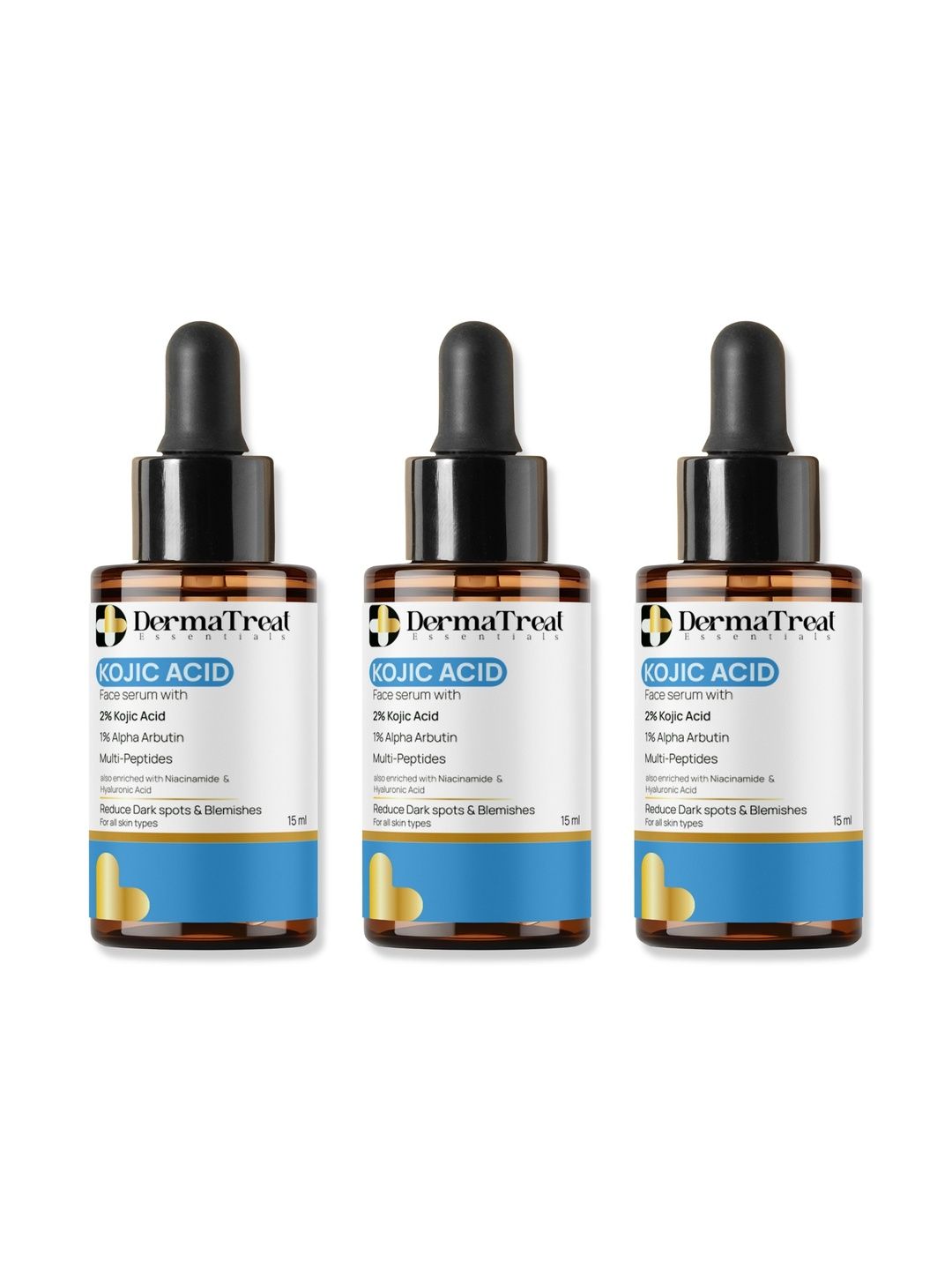 DermaTreat Essentials Set Of 3 Kojic Acid Face Serum For Dark Spots - 15 ml Each-image-26