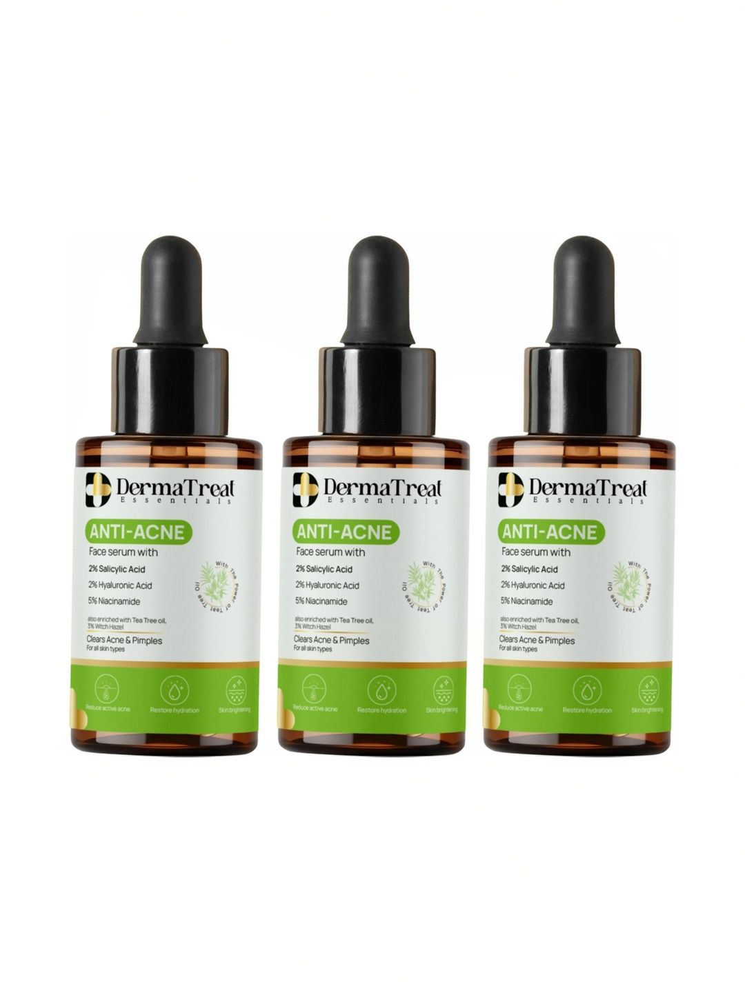 DermaTreat Essentials Set Of 3 Anti Acne Face Serum With 2% Salicylic Acid - 30 ml Each-image-30