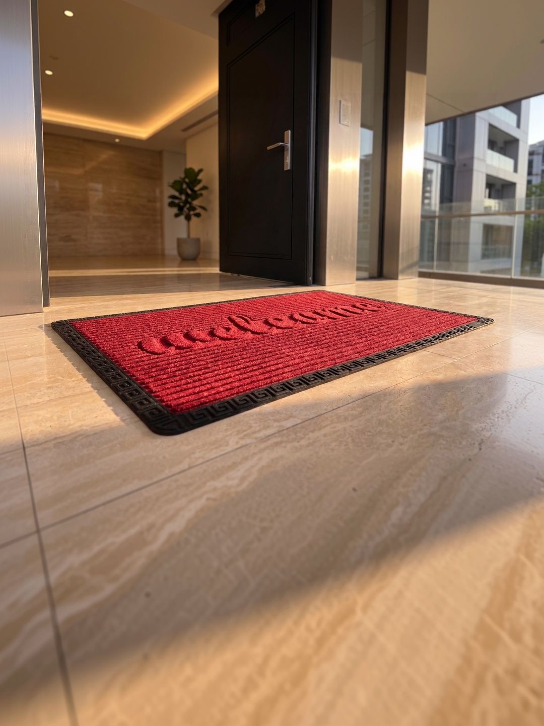 AaHo Decor Red & Black Welcome Embossed Anti-Slip Doormat-image-37