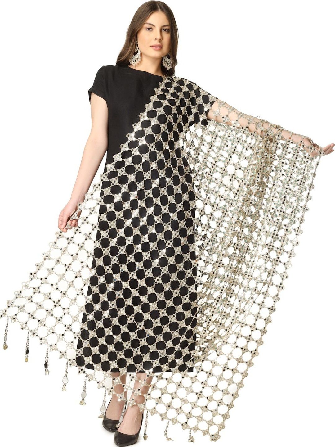 A R SILK Dupatta with Mirror Work-picture-4