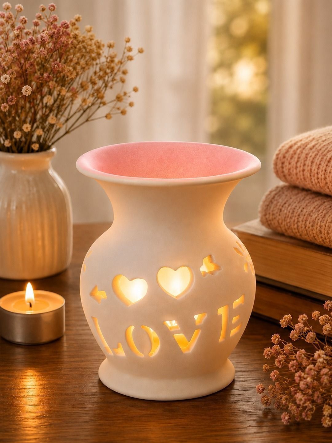 TAYHAA White Ceramic Oil Burner Tealight Aroma Diffuser-picture-30