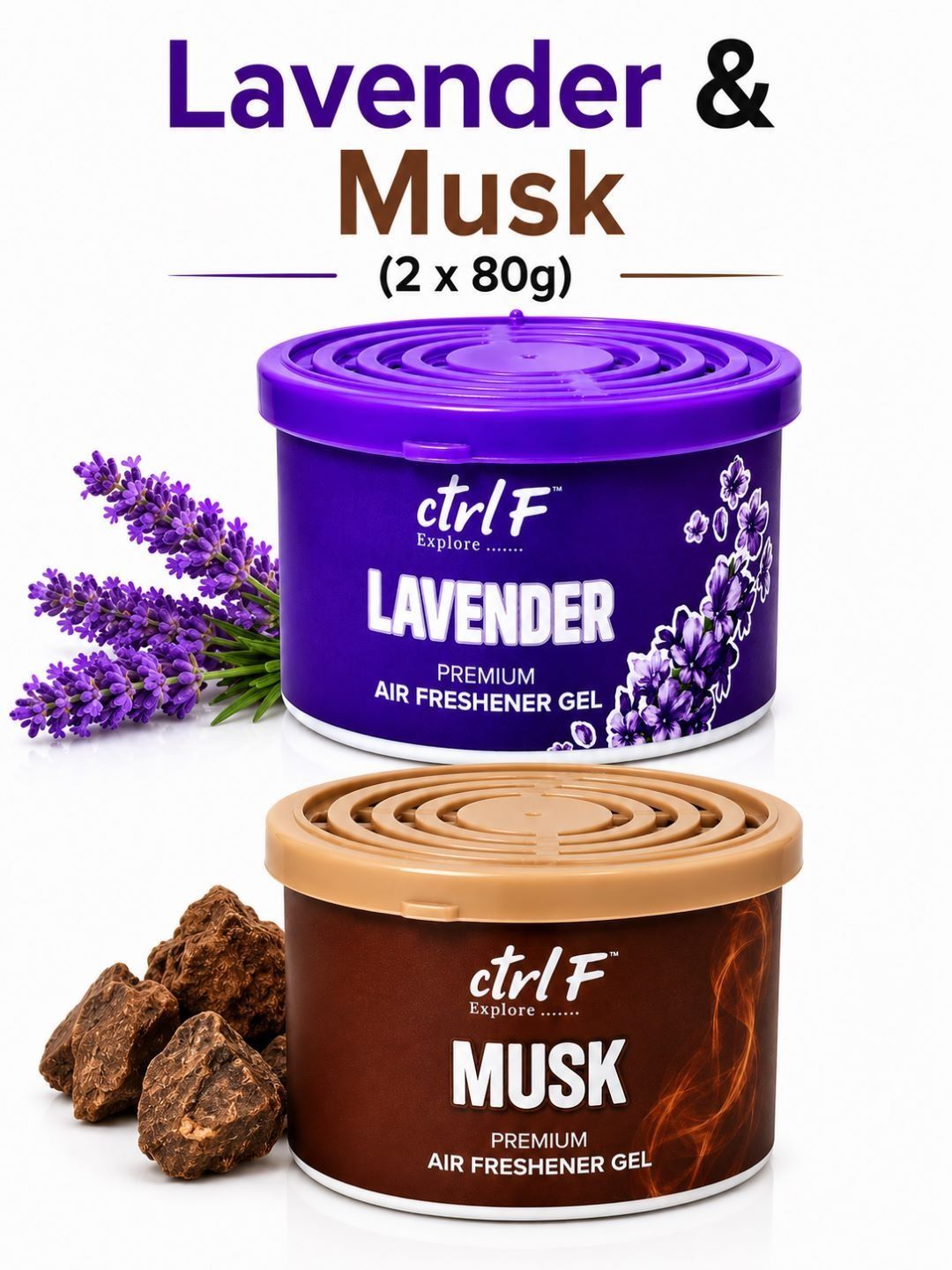 ctrl F 2-Pcs Lavender& Musk Gel Car Air Freshener-picture-10