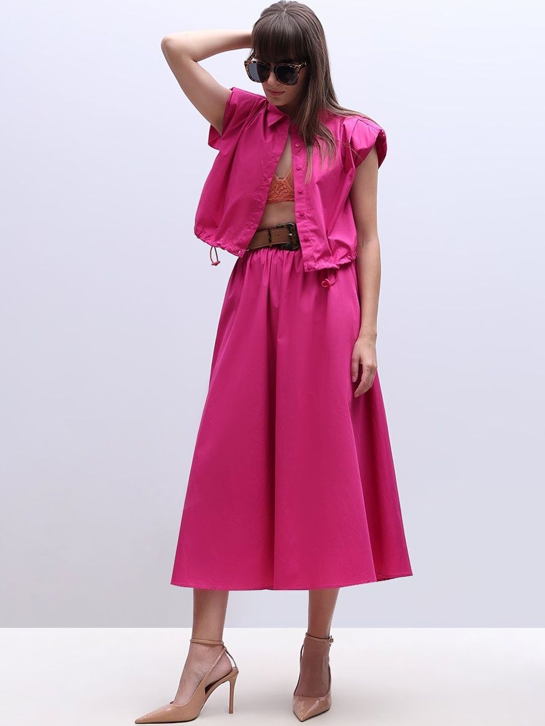 Vero Moda Women Cotton Midi A-Line Skirt-picture-26