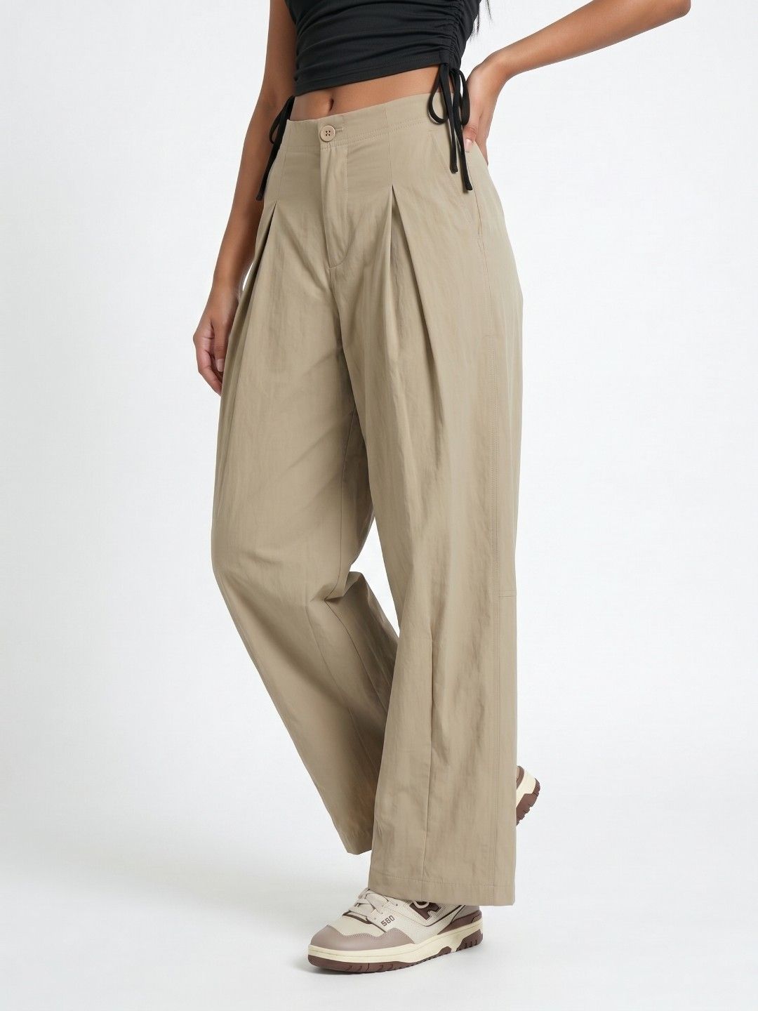 glitchez Women Pleated Baggy Fit Trousers-picture-20