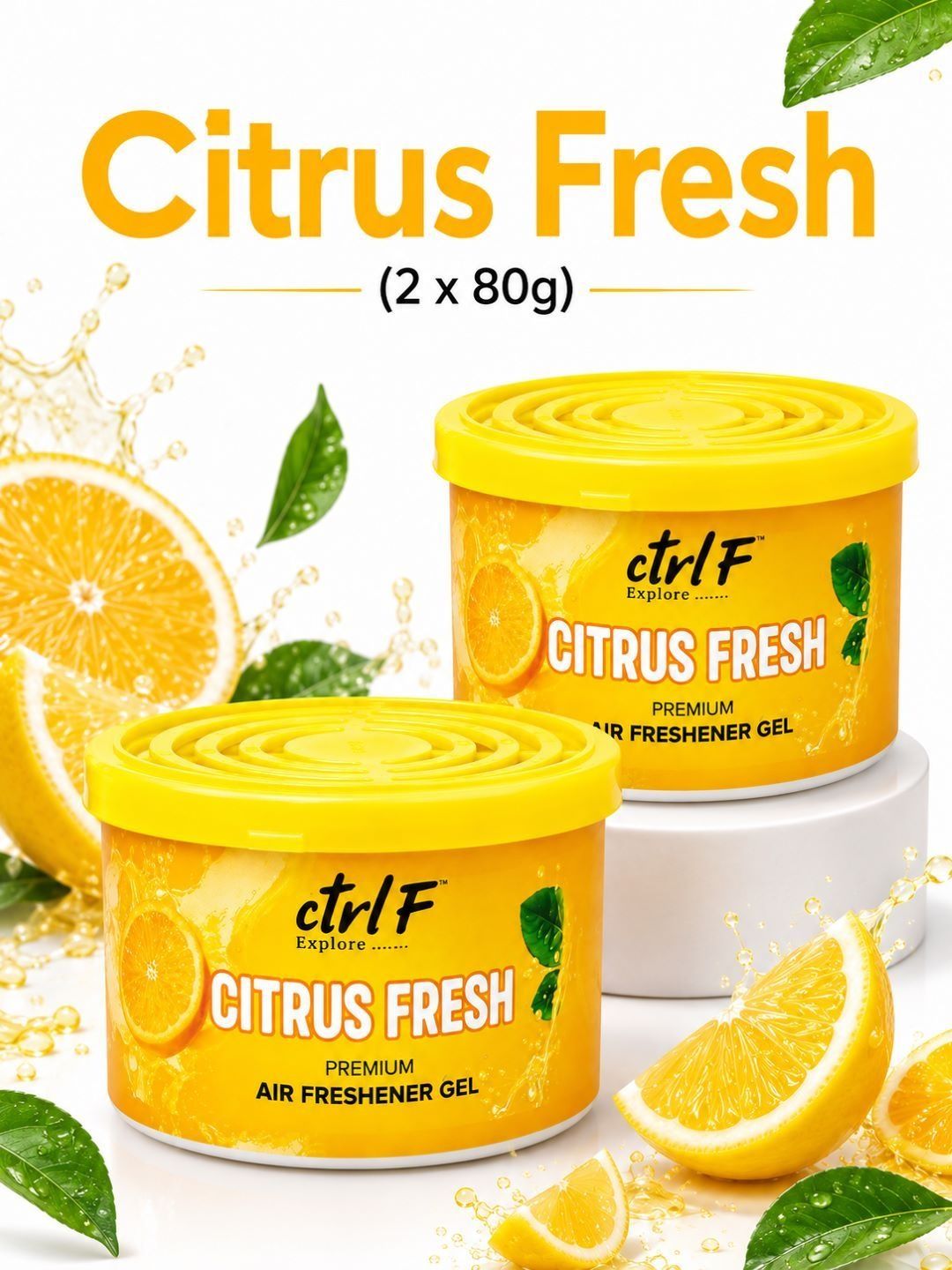 ctrl F 2-Pcs Citrus Fresh Gel Car Air Freshener-picture-1