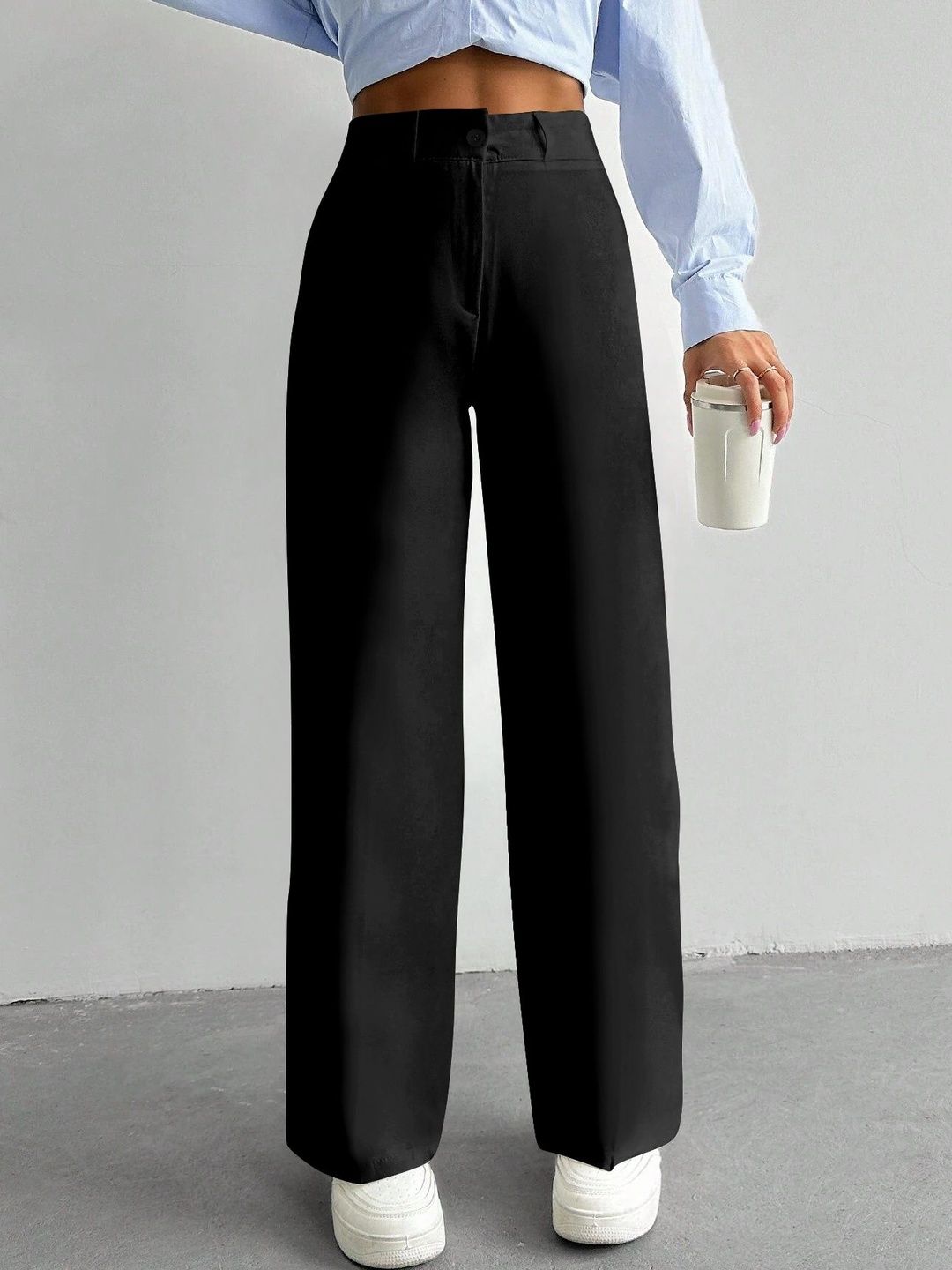 BAESD Women Straight Fit High-Rise Easy Wash Trousers-picture-17