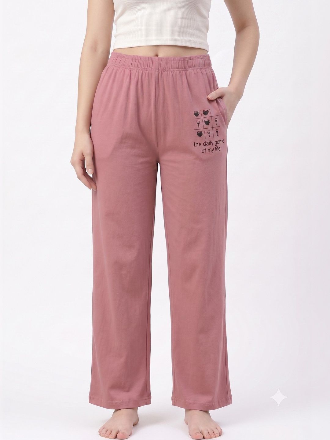 SUGNAA Women Solid Mid Rise Pure Cotton Pyjama-picture-7