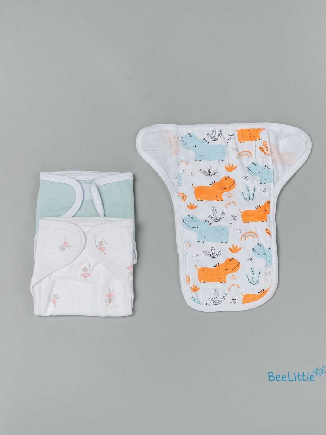 BeeLittle Set Of 3 Safari Lite Printed Nappy Set-picture-24