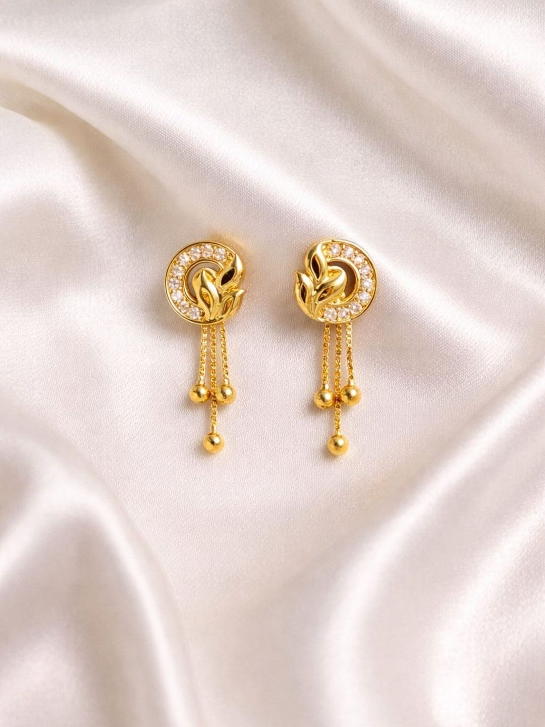 Diyaana Creation Geometric Drop Earrings-image-13