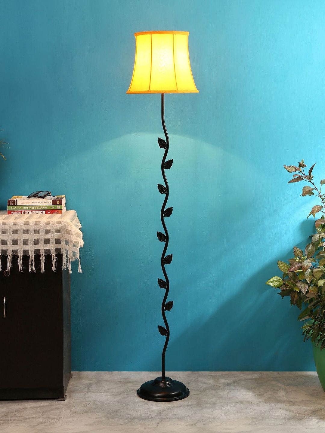 Myntra Elegant Homes Yellow Frustum Floor Lamps-image-24
