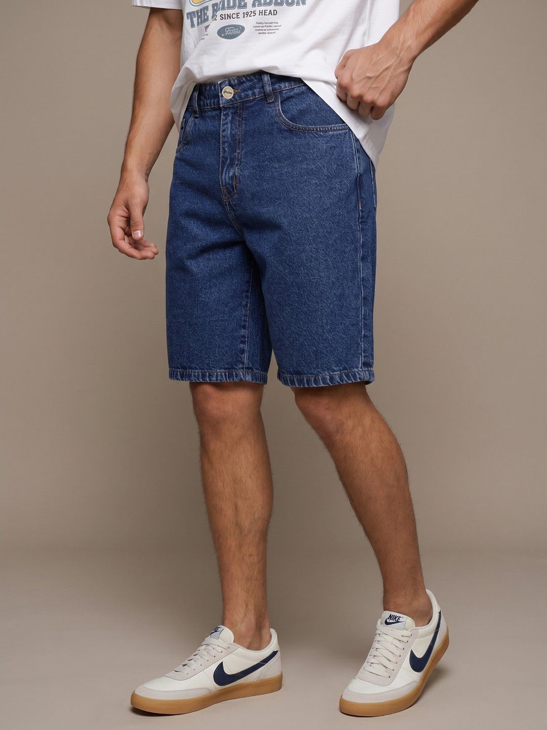glitchez Men Pure Cotton Relaxed Fit Denim Shorts-picture-17