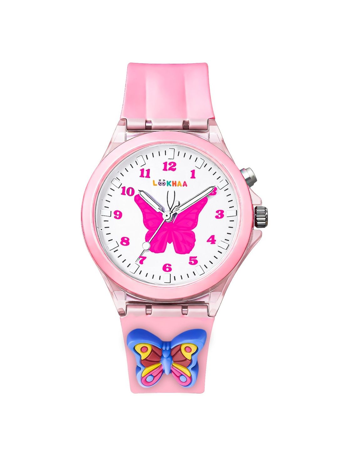 LOOKHAA Girls Printed Dial & Stainless Steel Straps Analogue Watch LOOK24_C2_PINK-picture-18