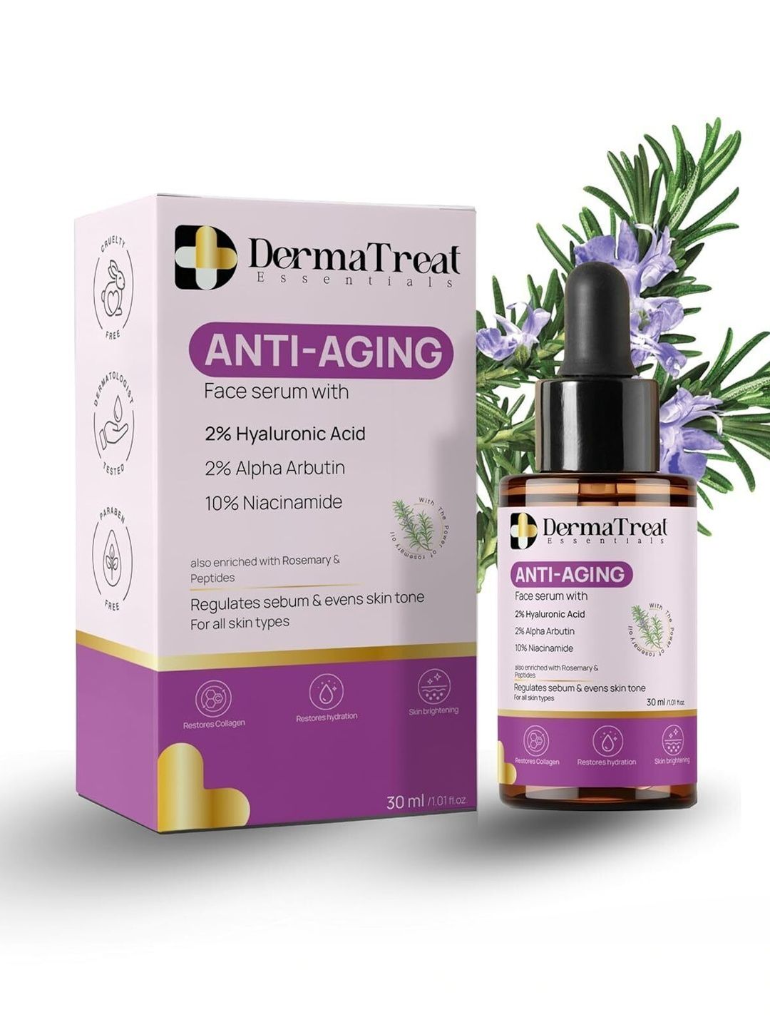 DermaTreat Essentials Anti Aging Serum With Niacinamide - 30 ml-image-2