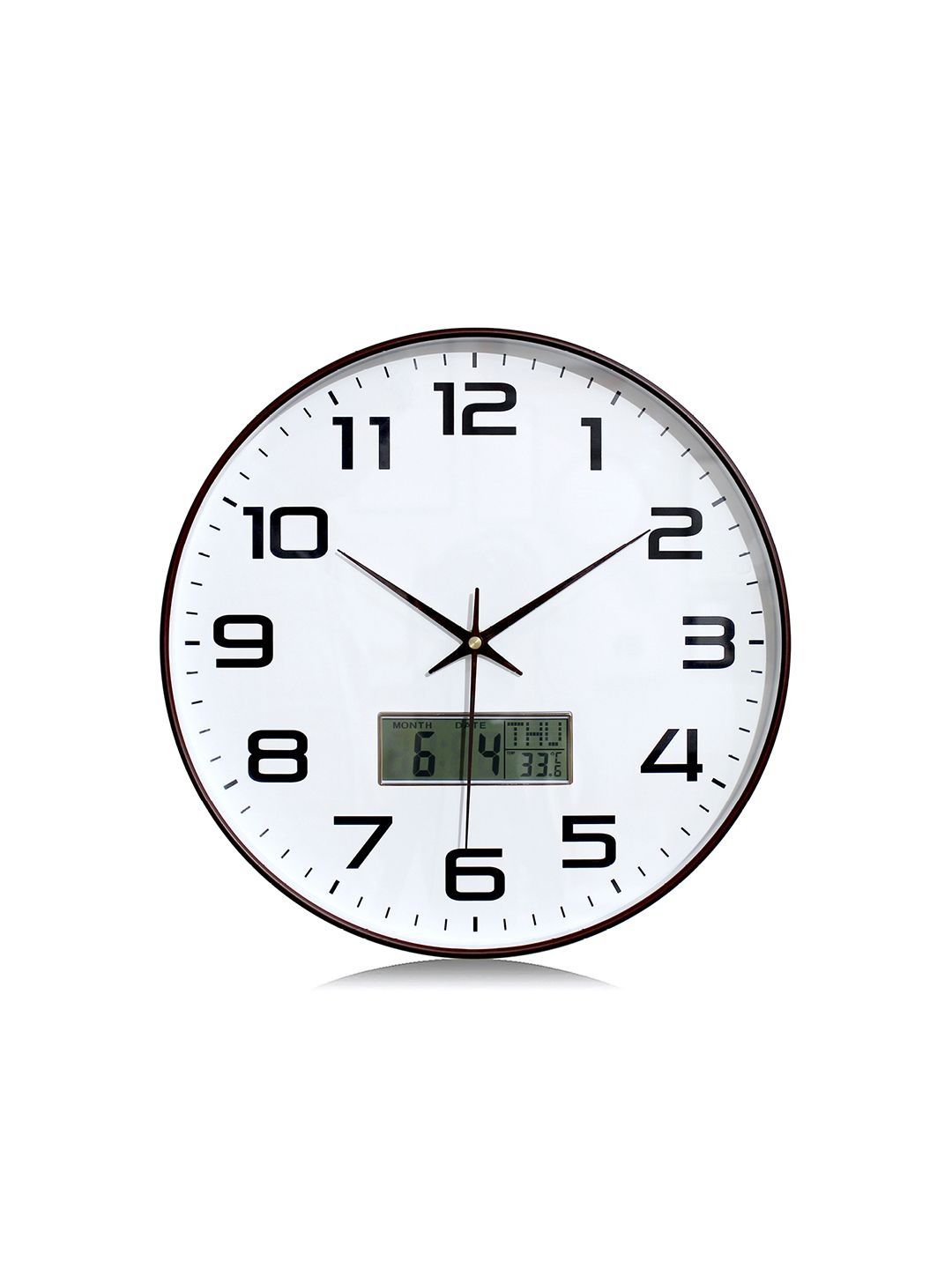RANDOM Brown & White Printed Contemporary Wall Clock-image-19