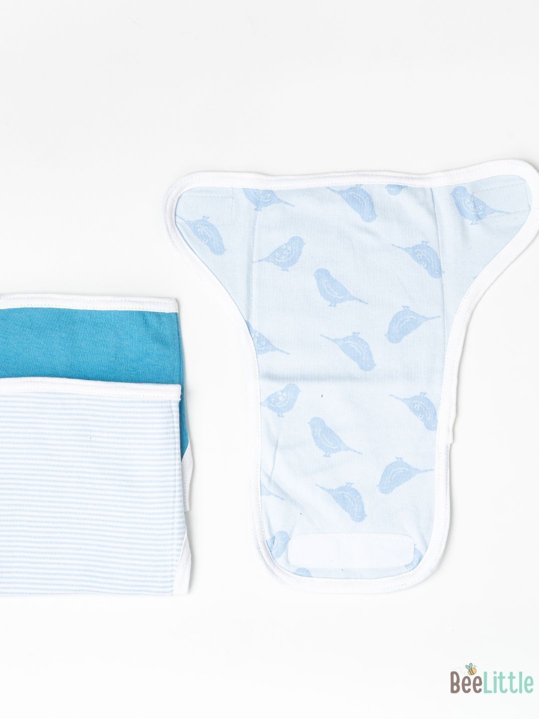 BeeLittle Set Of 3 Blue Sparrow Printed Nappy Set-picture-21
