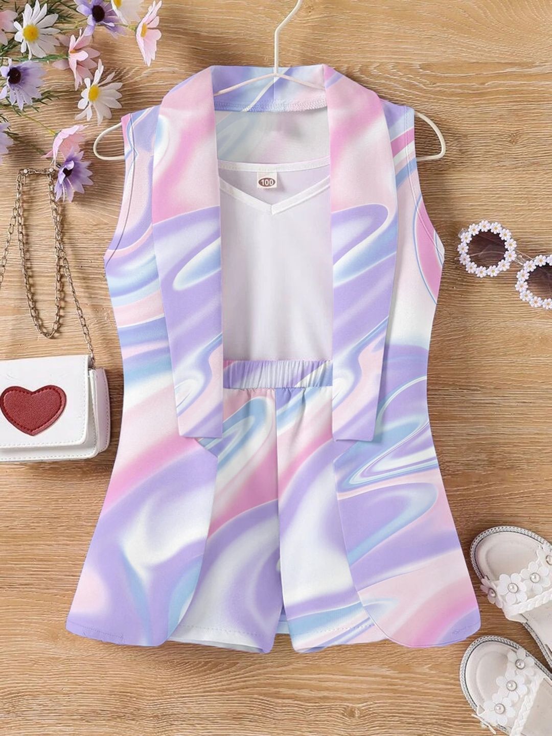 LAXNEEP Girls Printed Top with Shorts-image-44