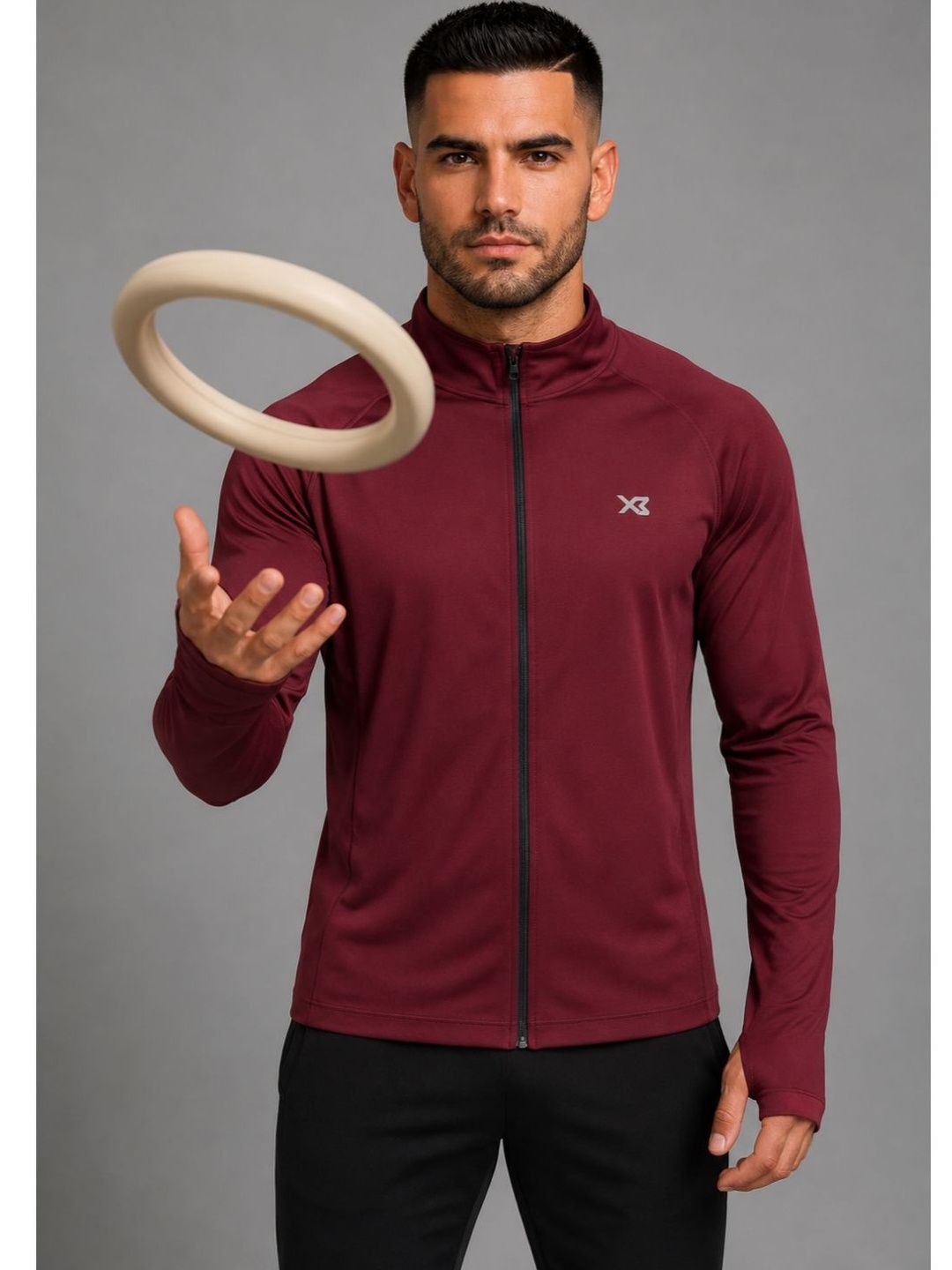 CROSS BENCH Men Brand Logo Front Open Jacket-image-4