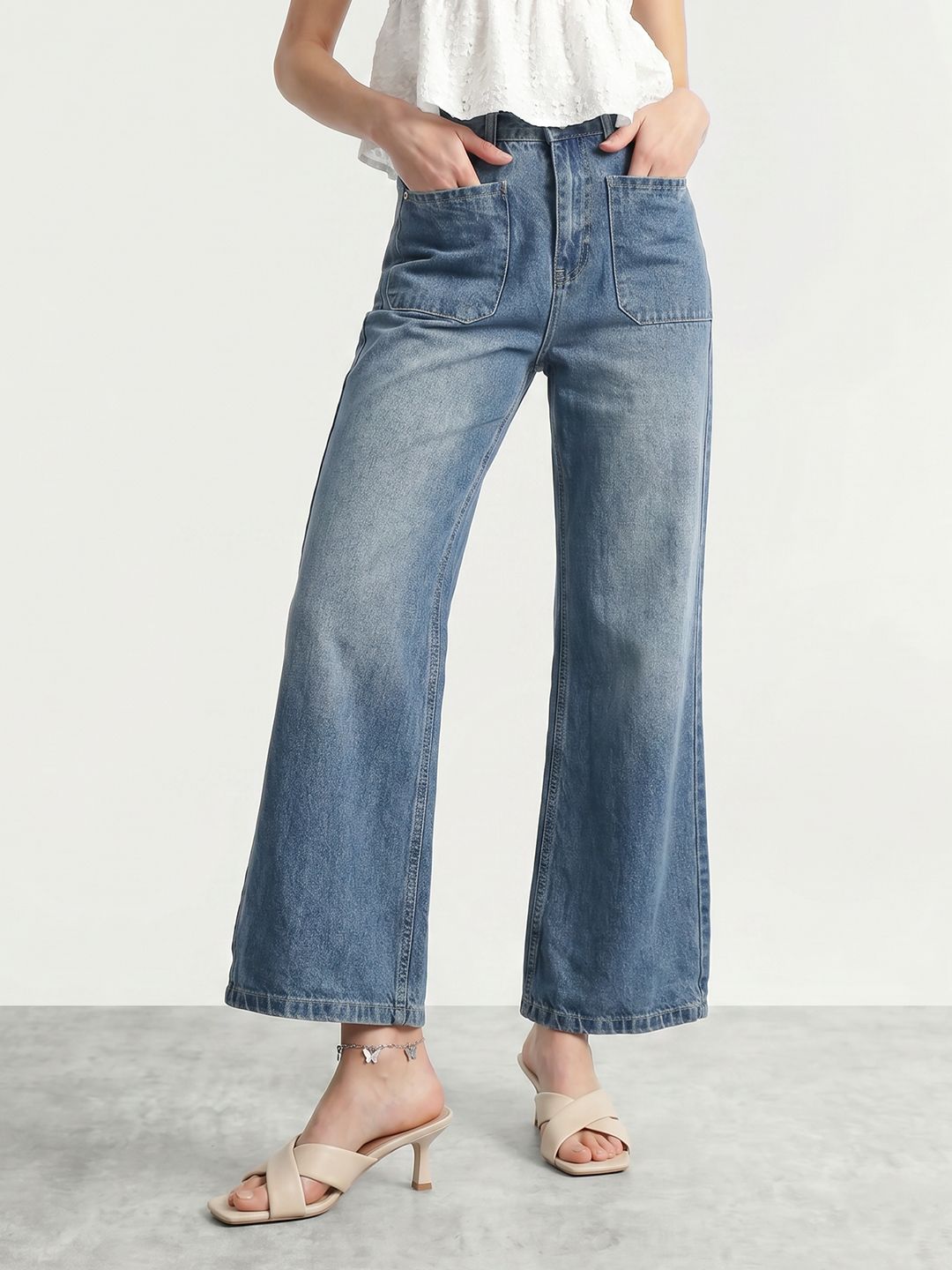 Mast & Harbour Women Flared Light Fade Jeans-picture-47