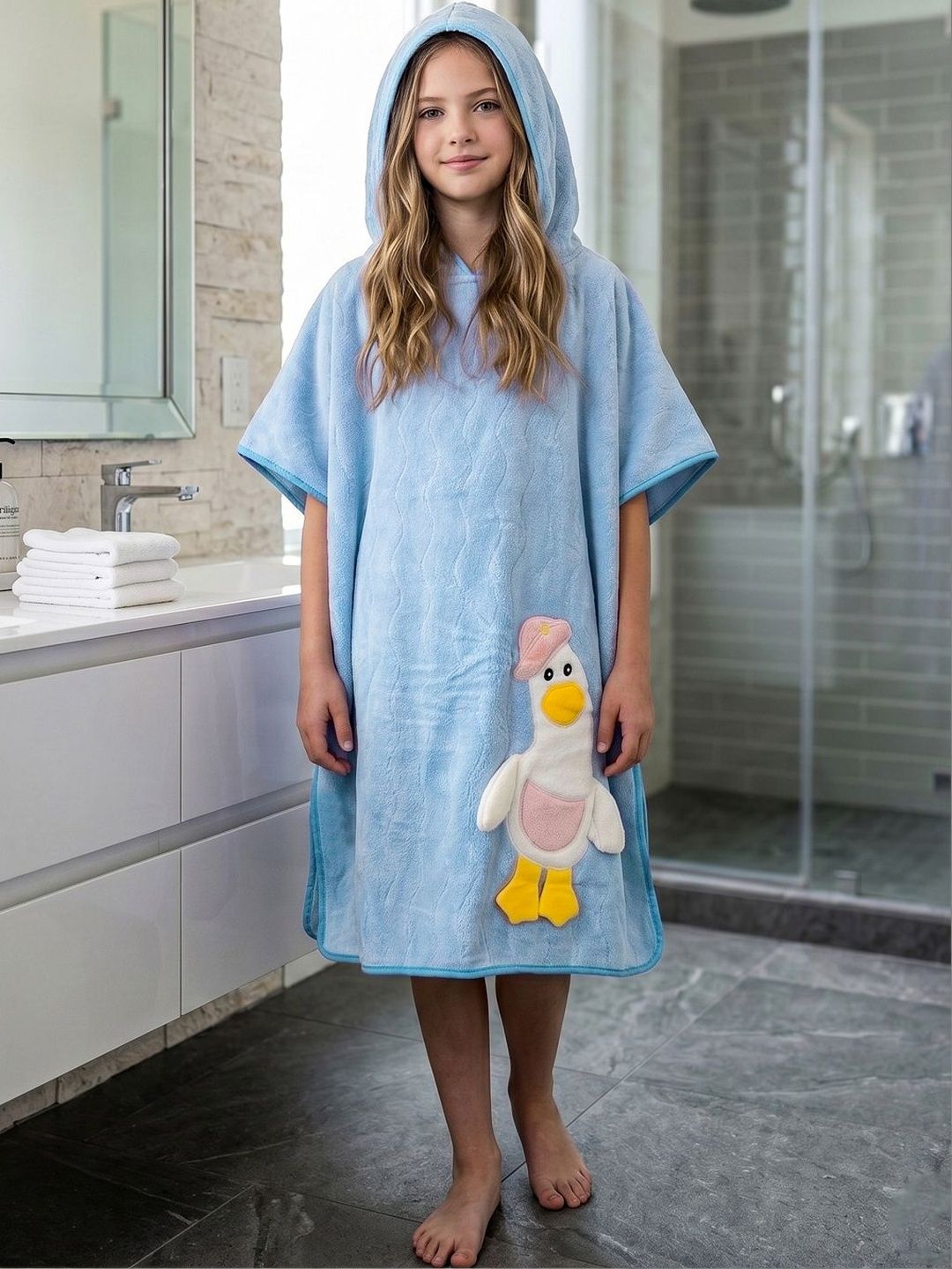 Myntra Elegant Homes Blue & White 1 Cotton 400 GSM Bath Towel-image-39