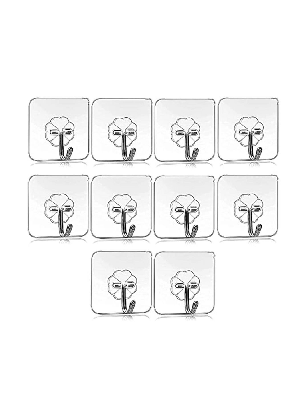MERCEHIVE 10-Pcs Transparent Adhesive Hook-picture-22