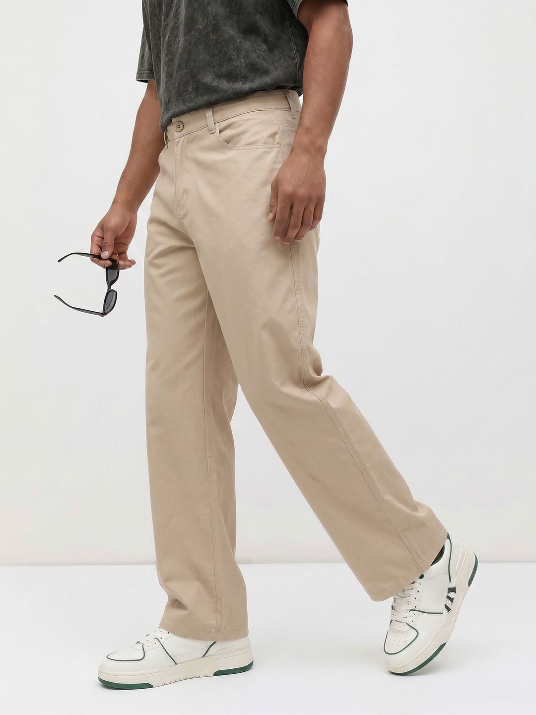 The Roadster Life Co. Men Pure Cotton Baggy Trousers-picture-13