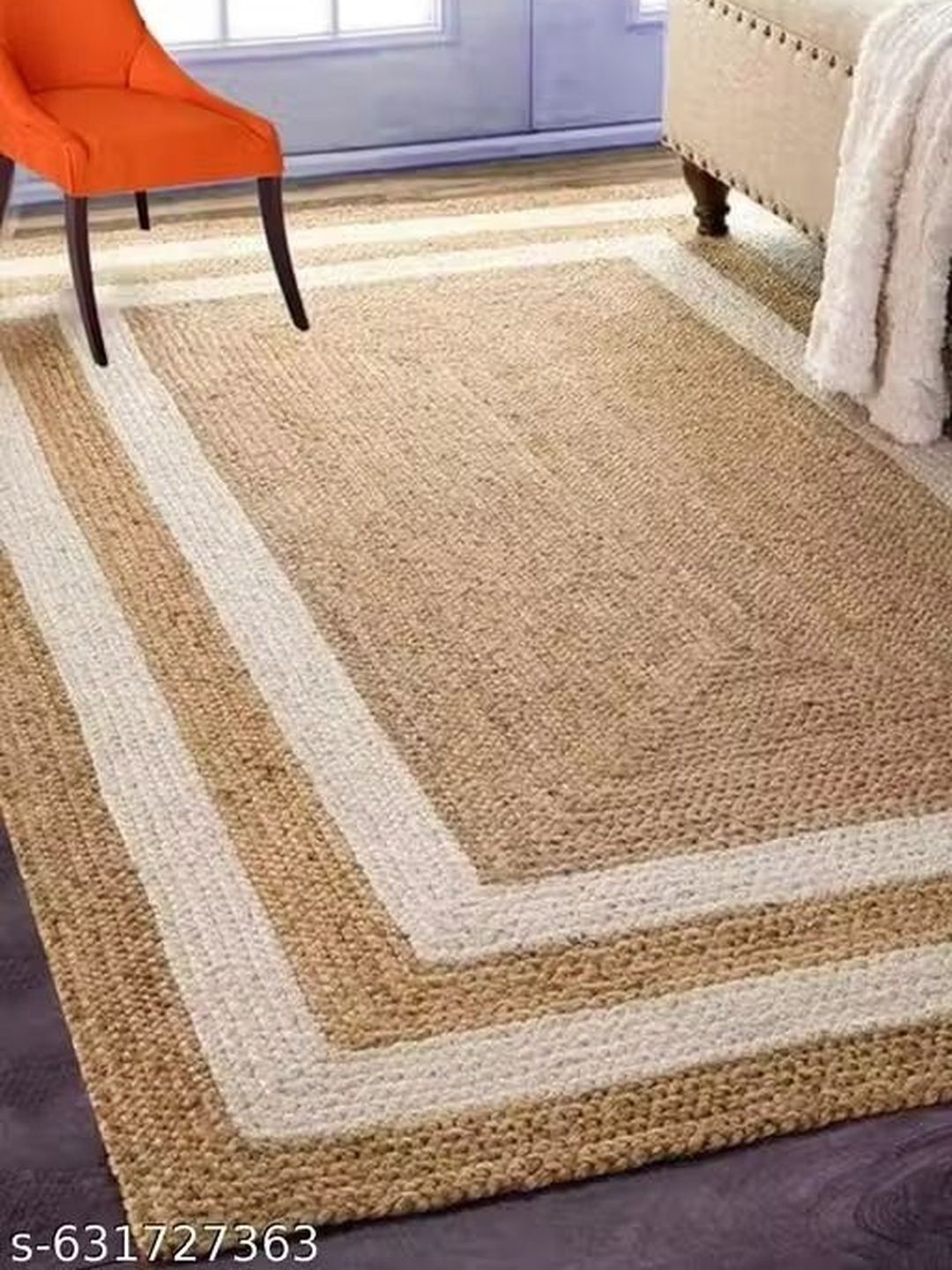 Siya Textiles Beige Textured Rectangular Carpet-image-29