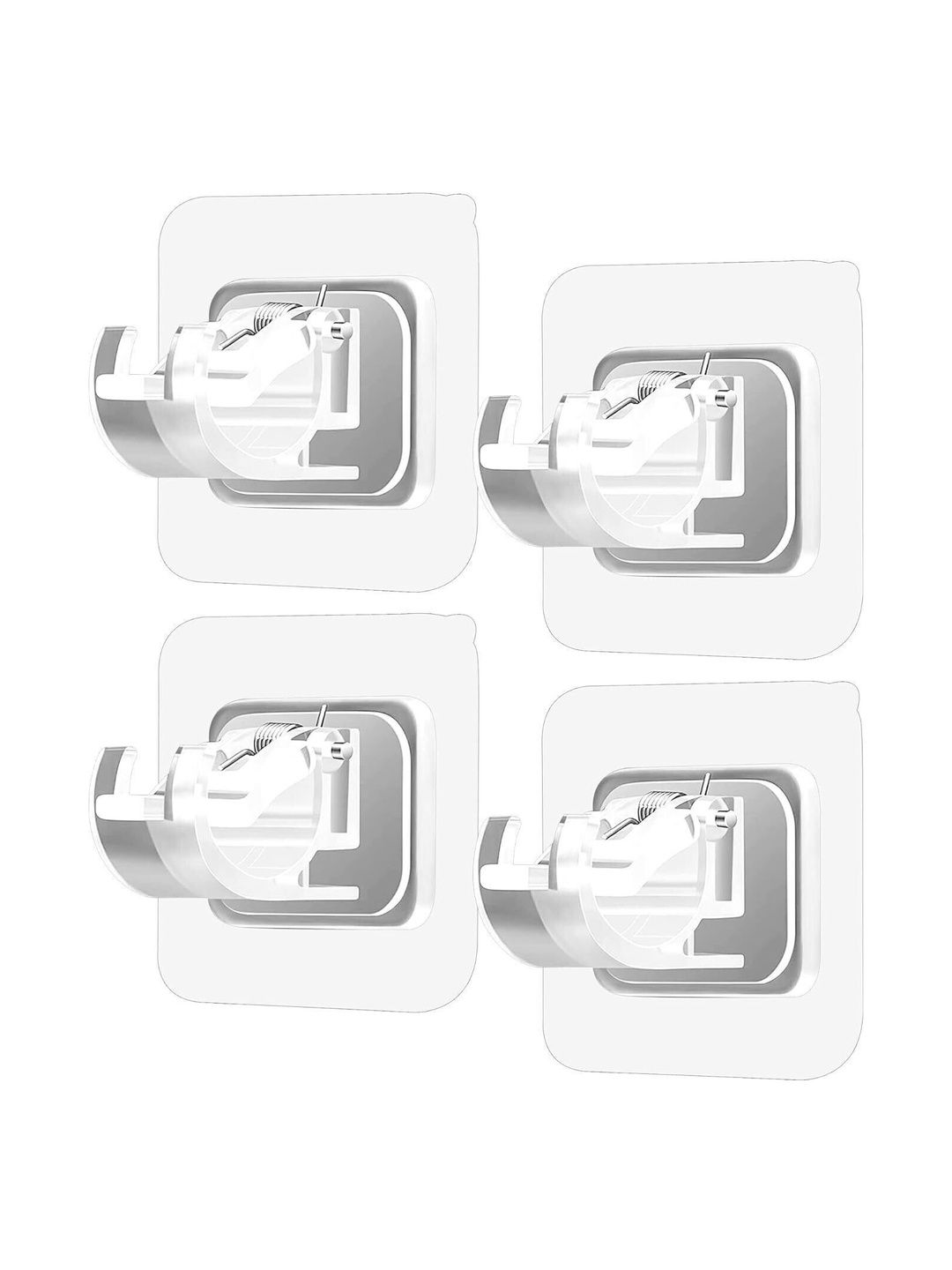 MERCEHIVE Transparent 4-Pcs Metal Hooks and Holders-picture-44