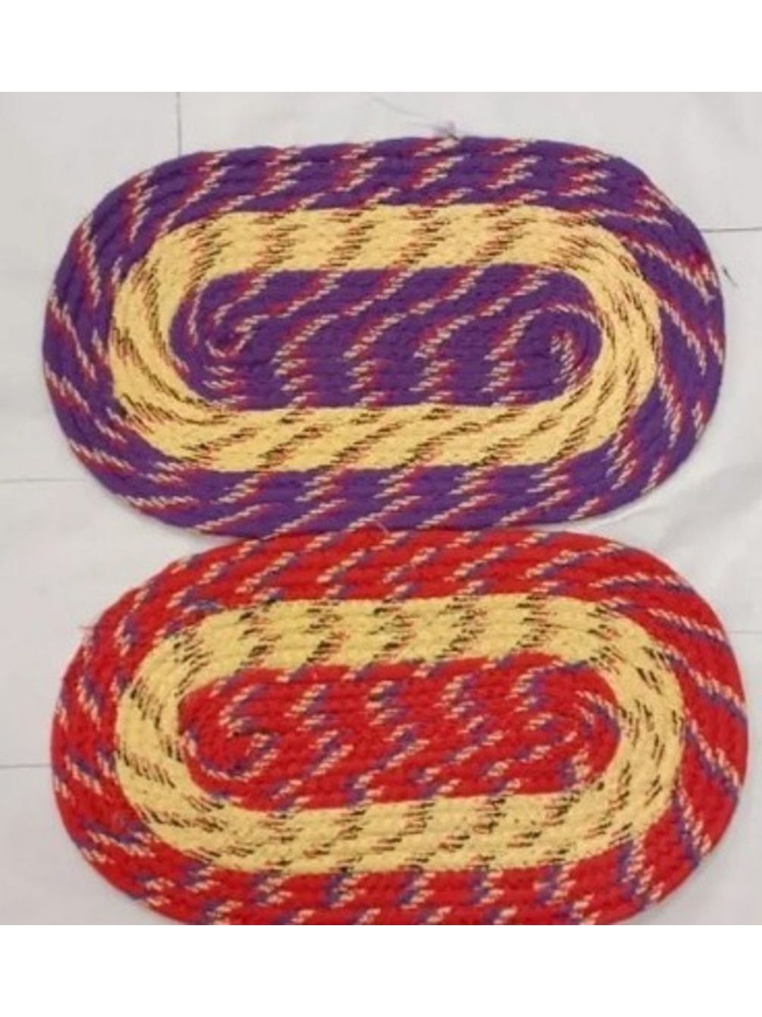 Siya Textiles 2-Pieces Purple & Red Cotton Anti-Skid Doormats-picture-42
