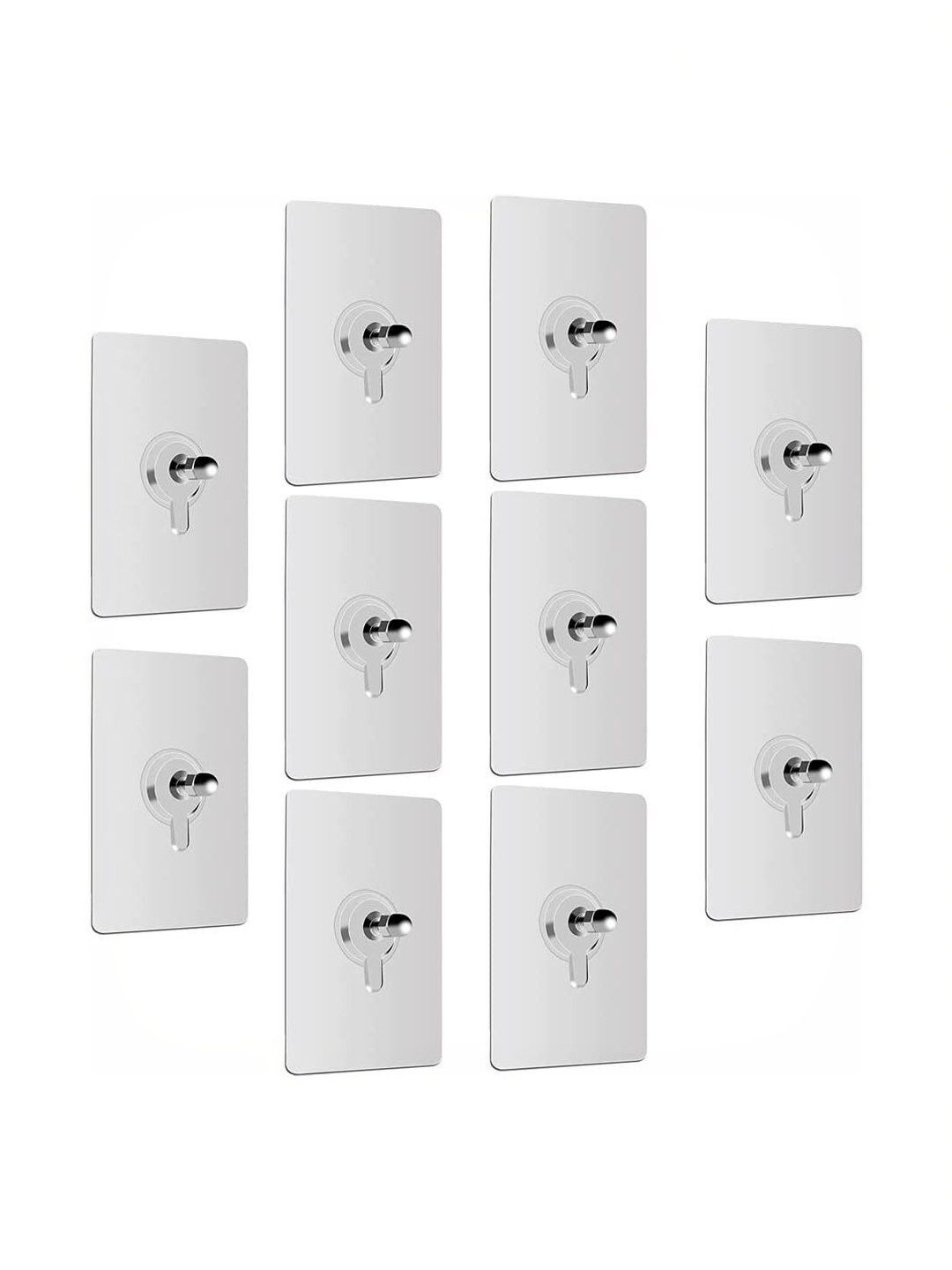 MERCEHIVE 10Pcs Transparent Metal Wall Hooks-picture-11