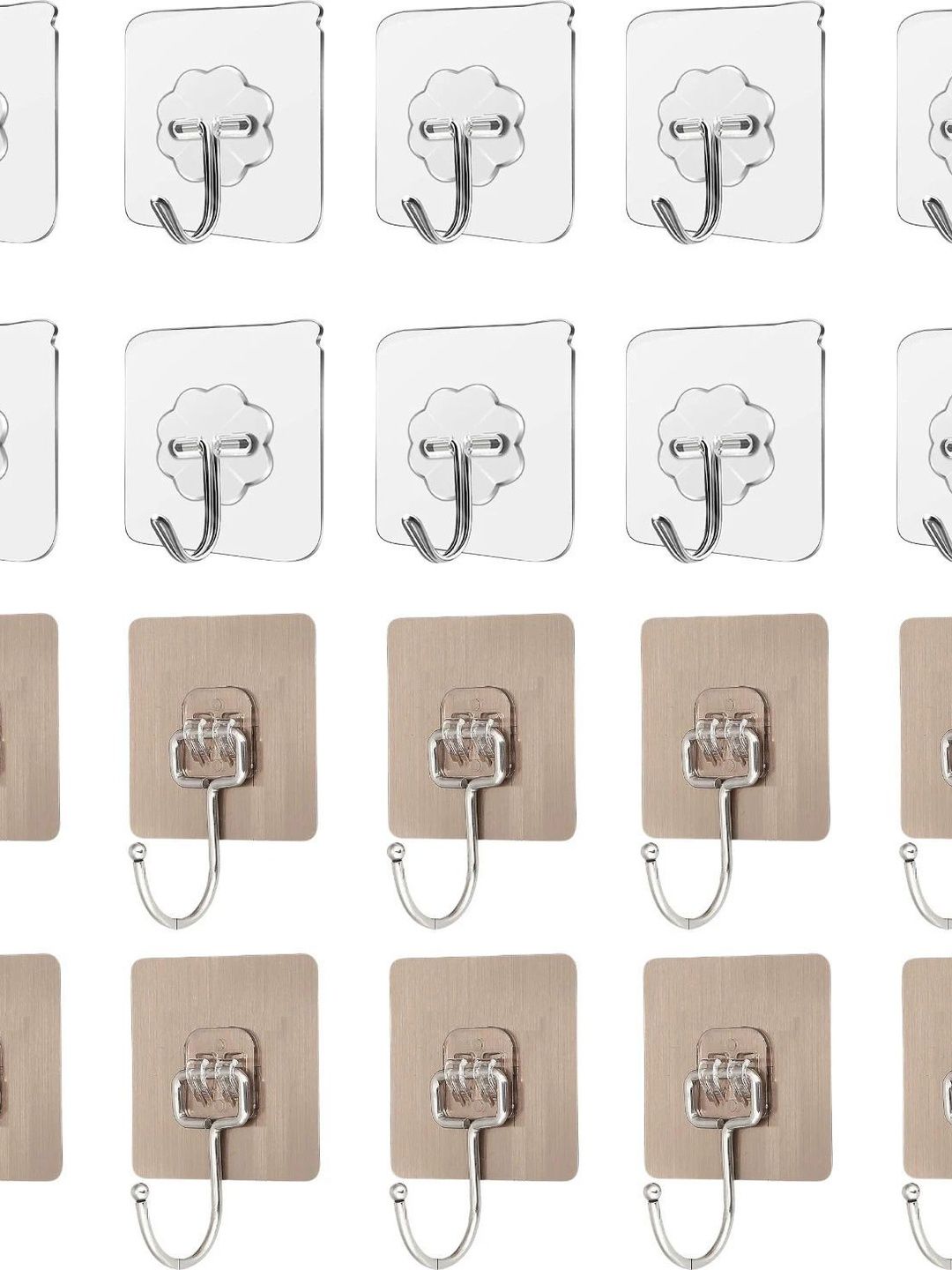 MERCEHIVE 20-Pcs Transparent Adhesive Hook-picture-20