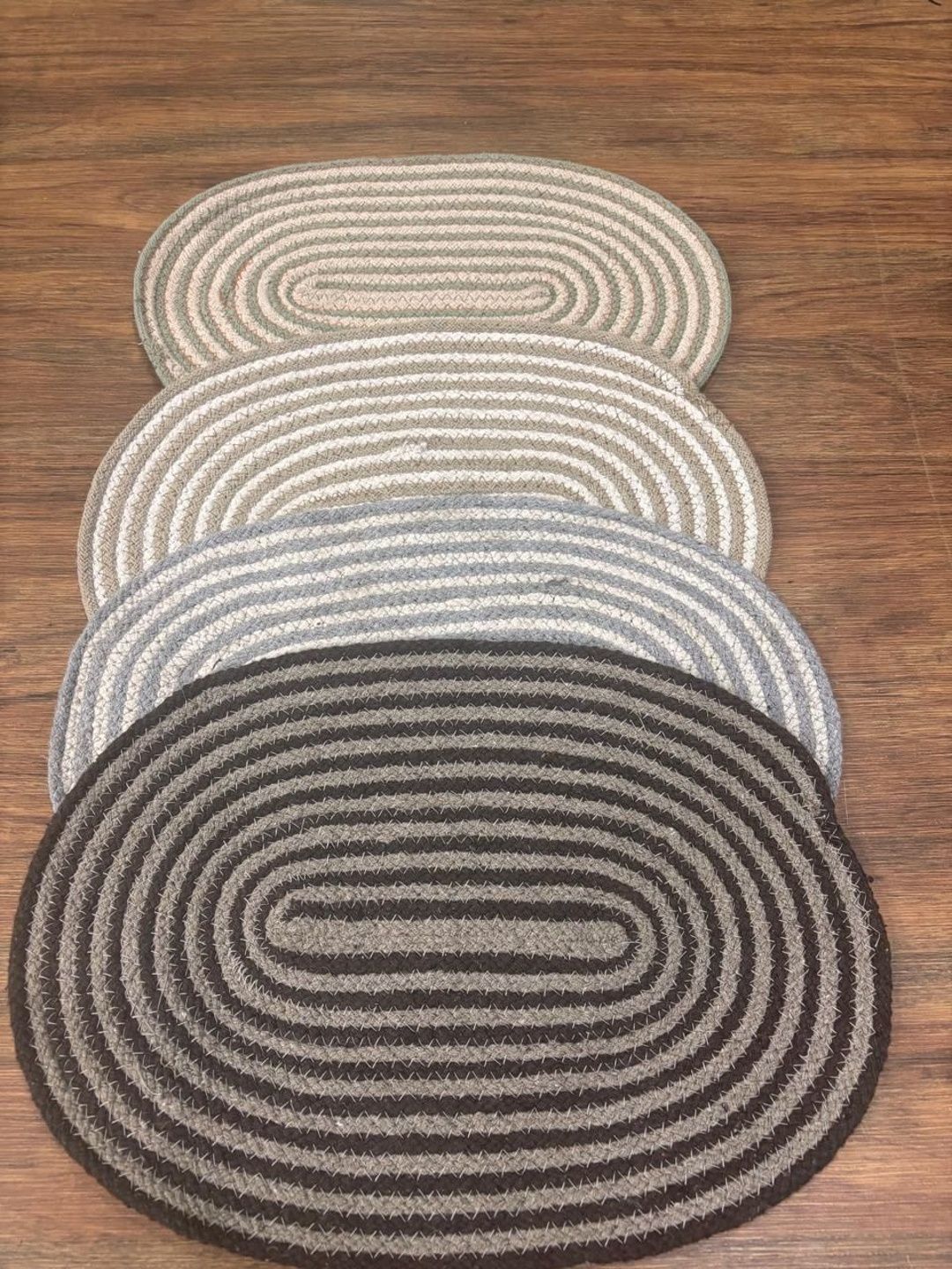 Siya Textiles Pack Of 4 Black & Blue Patterned Anti-Skid Doormats-image-45