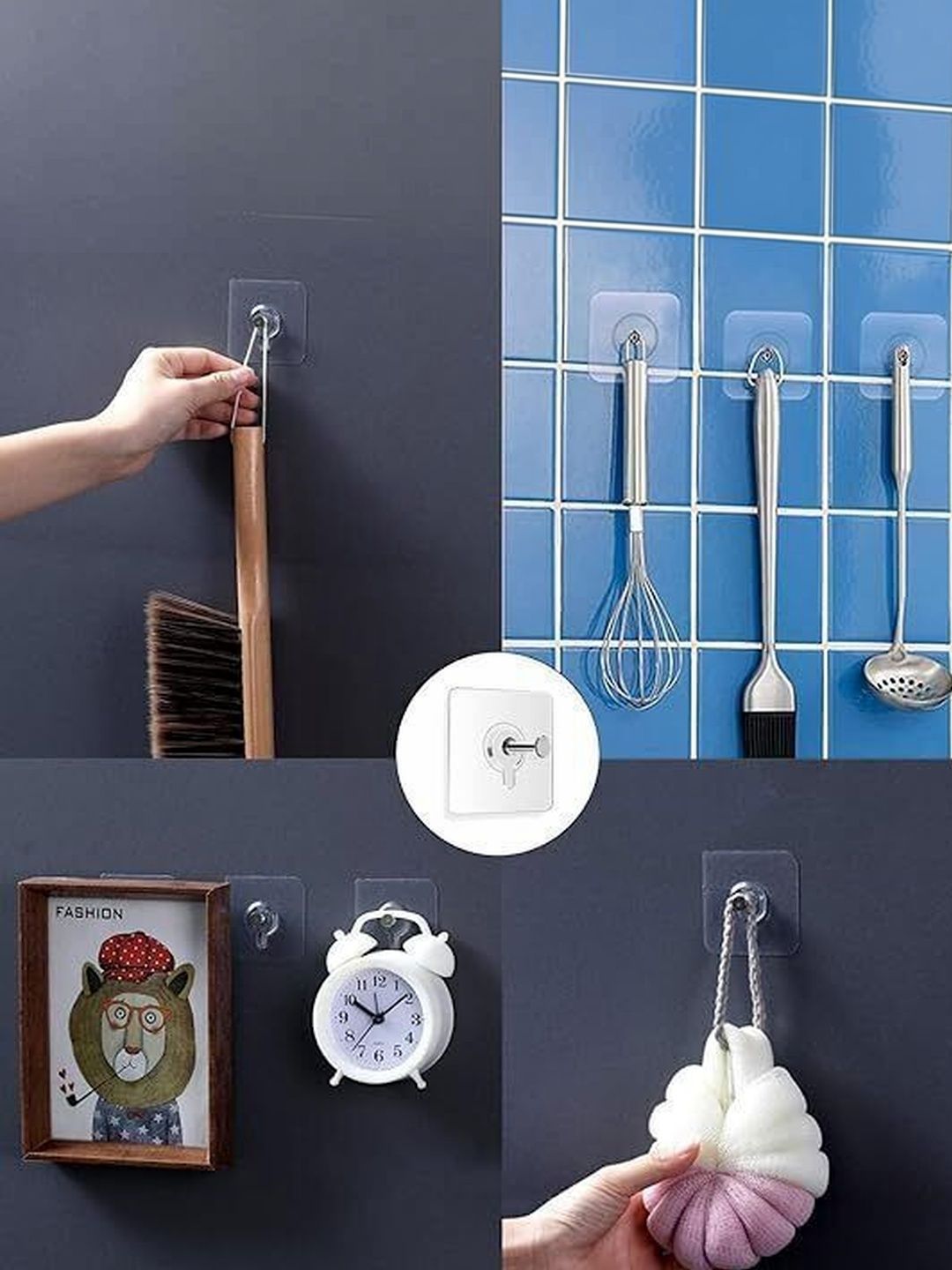 MERCEHIVE Transparent 15-Pcs Metal Hooks and Holders-picture-2