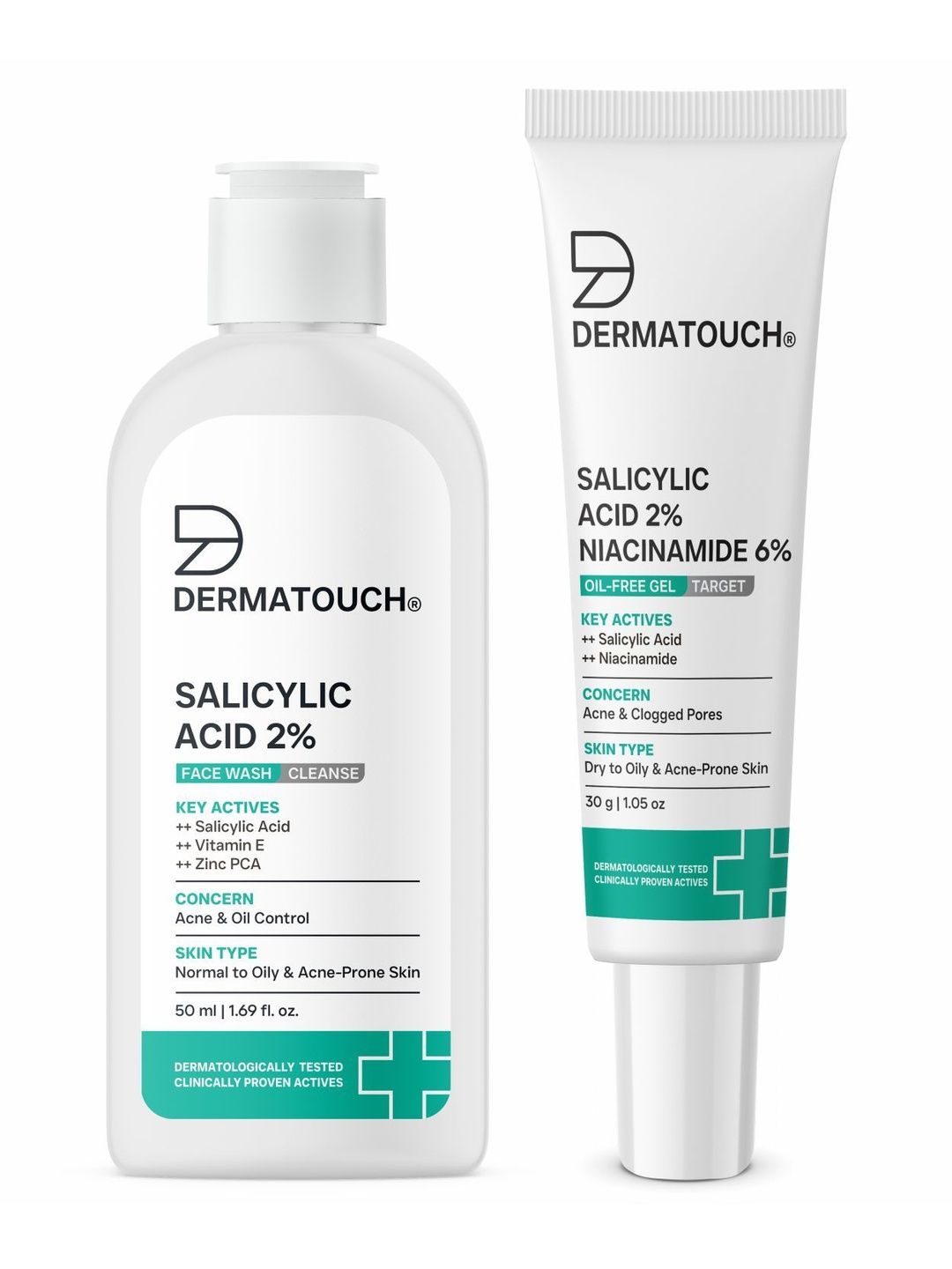 Dermatouch Salicylic Acid 2% Face Wash 50 ml & Niacinamide 6% Acne Care Gel - 30 ml-image-12