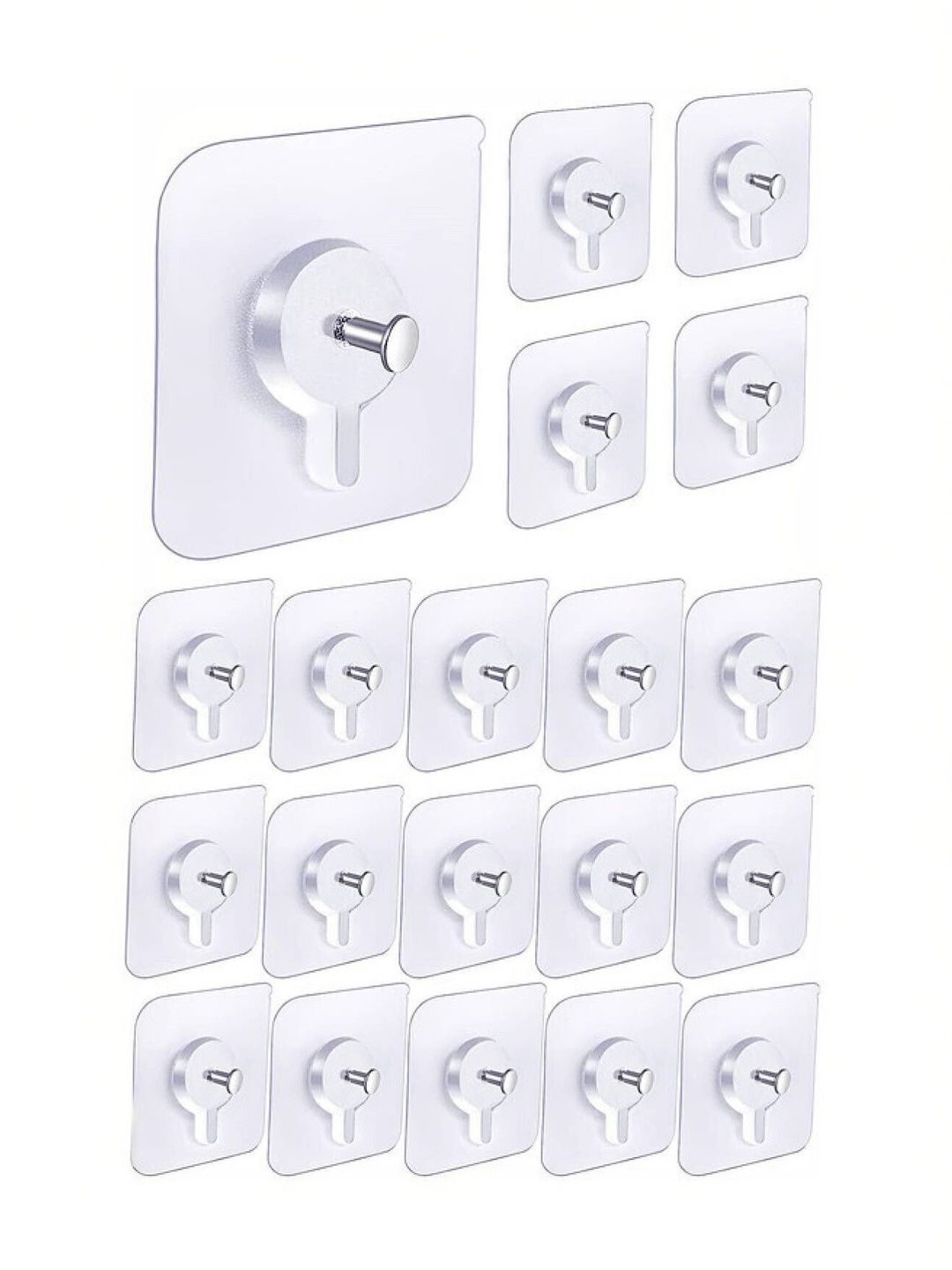 MERCEHIVE Transparent Metal 20-Pcs Wall Hooks-picture-13